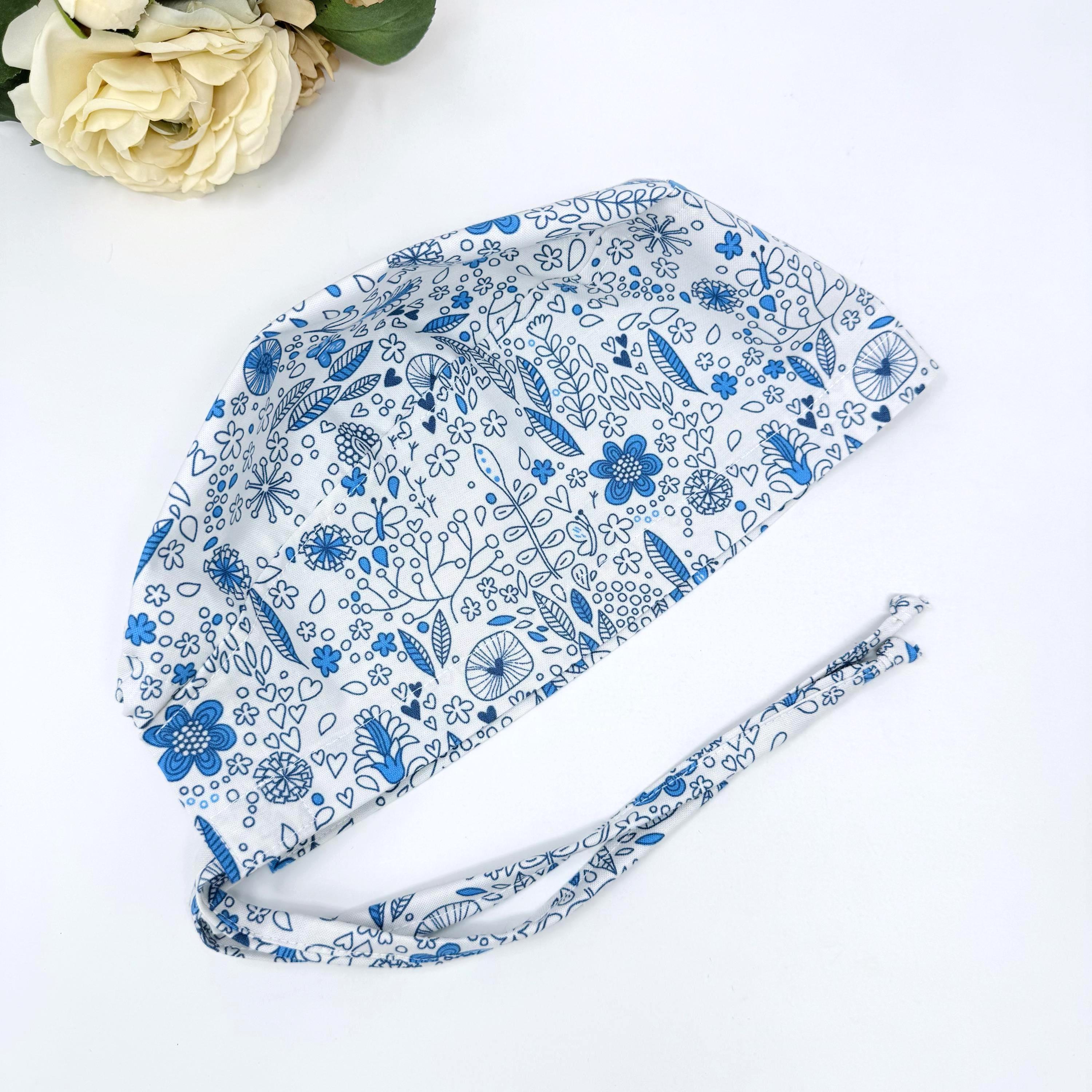 Skull tie-back style surgical scrub cap for men by Paradise Caps.