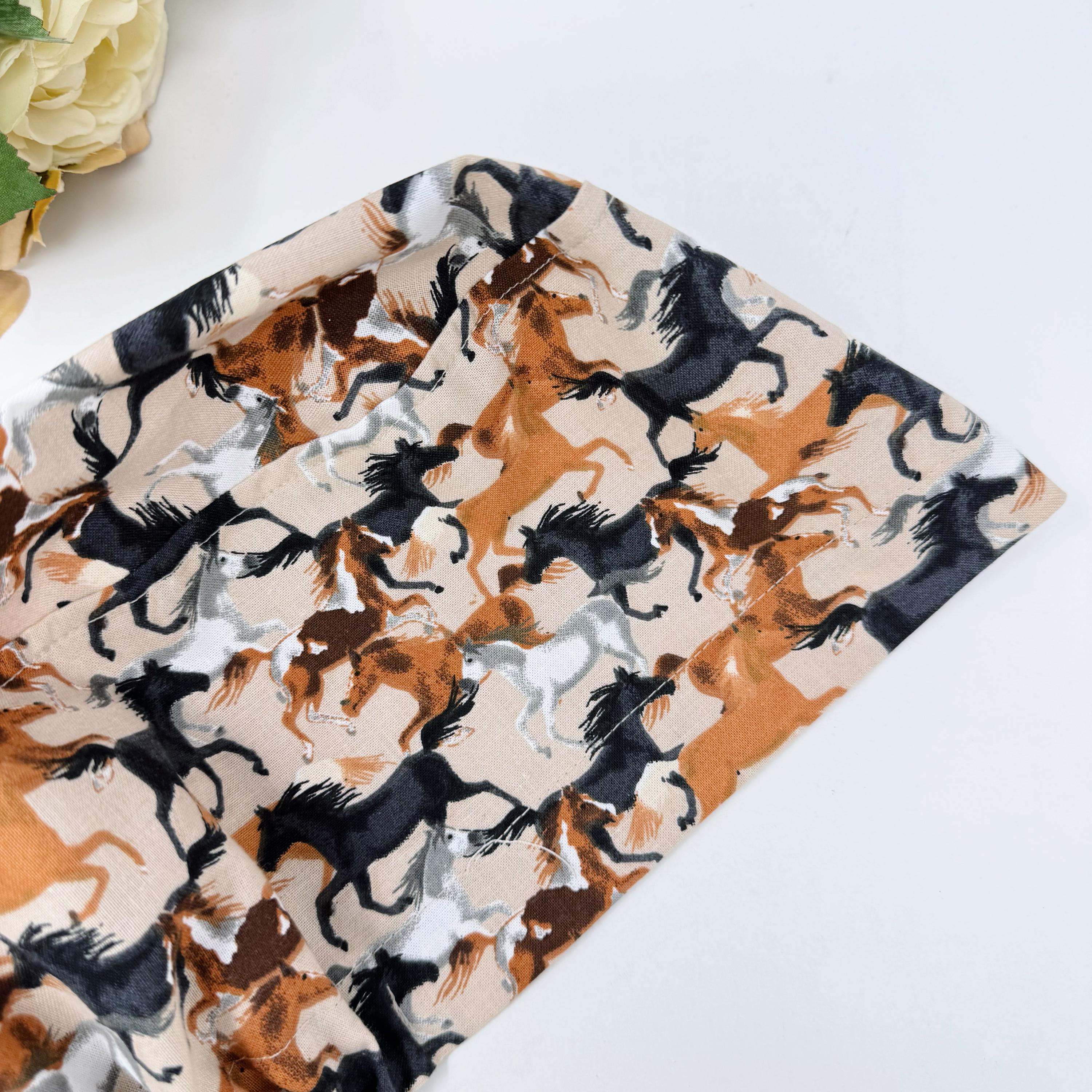 Horse Euro Scrub Cap for Women with Satin Lined Option by Paradise Caps.