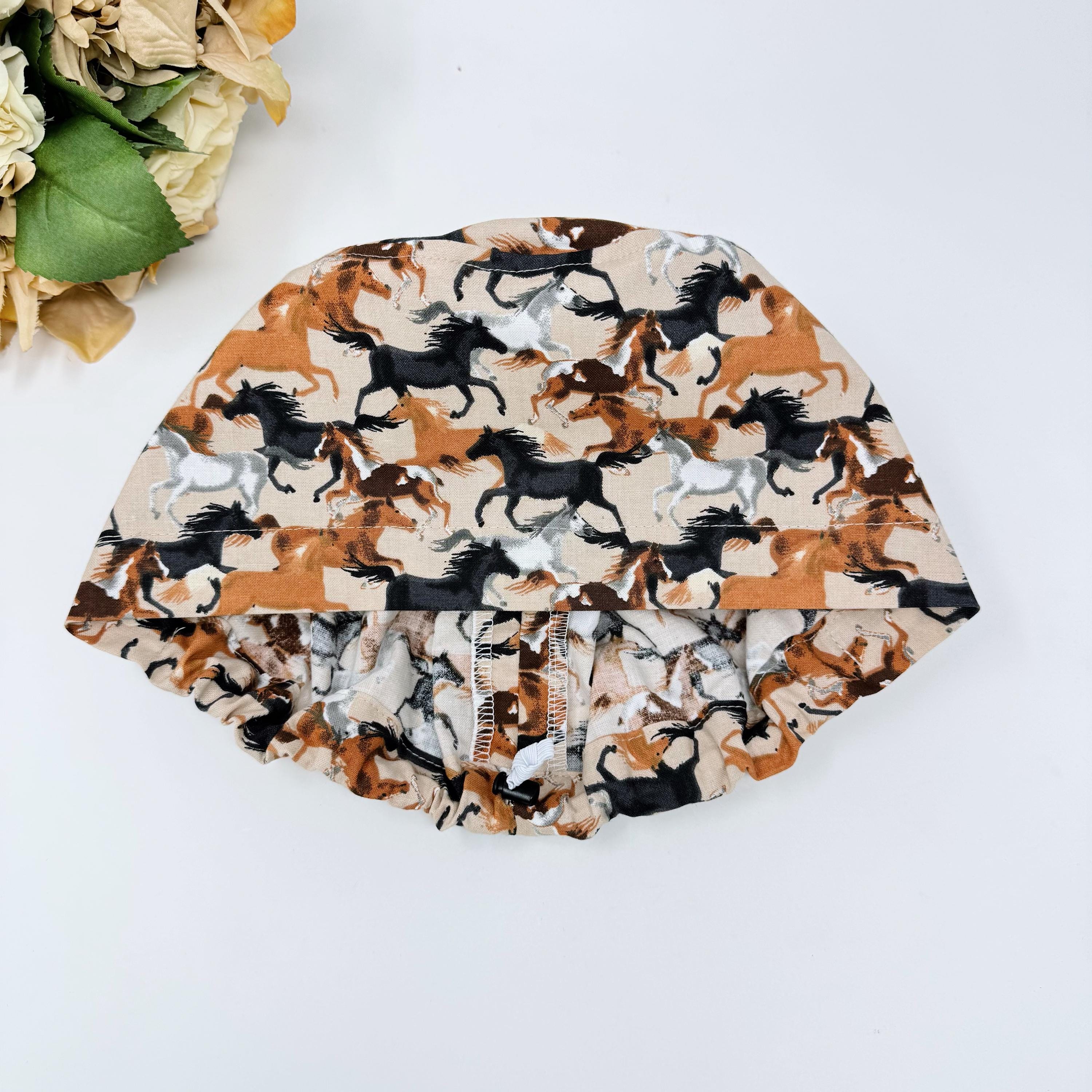 Horse Euro Scrub Cap for Women with Satin Lined Option by Paradise Caps.