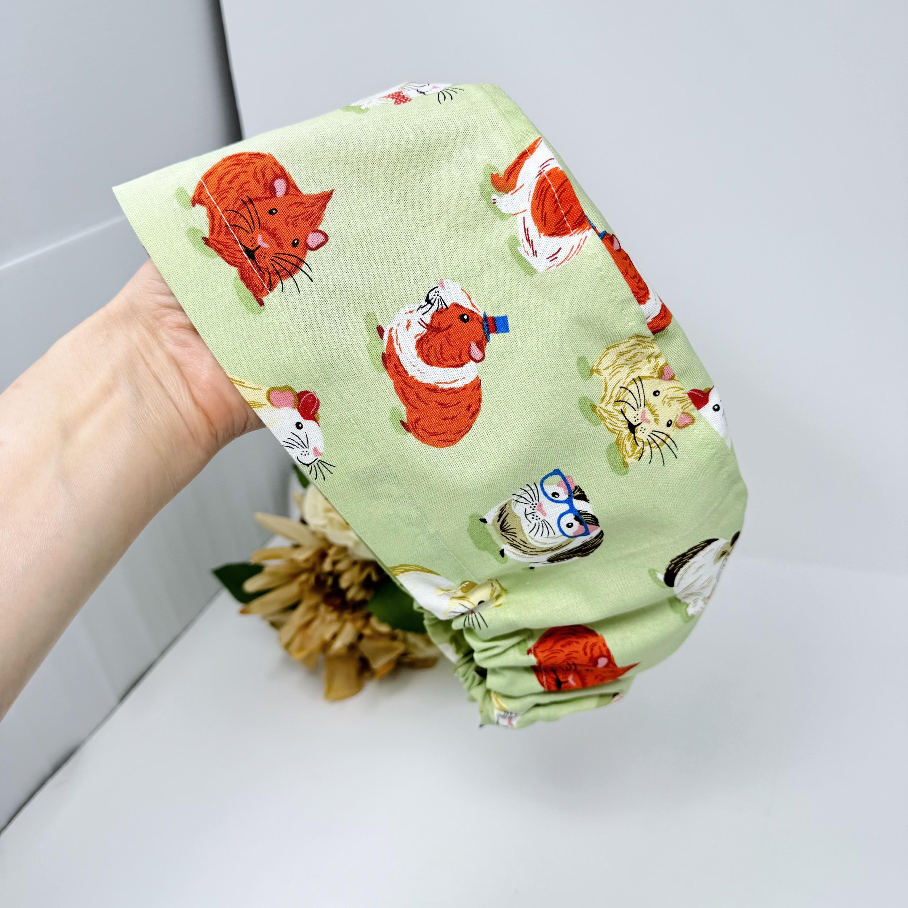 Guinea pig Euro Scrub Cap for Women with Satin Lined Option by Paradise Caps.