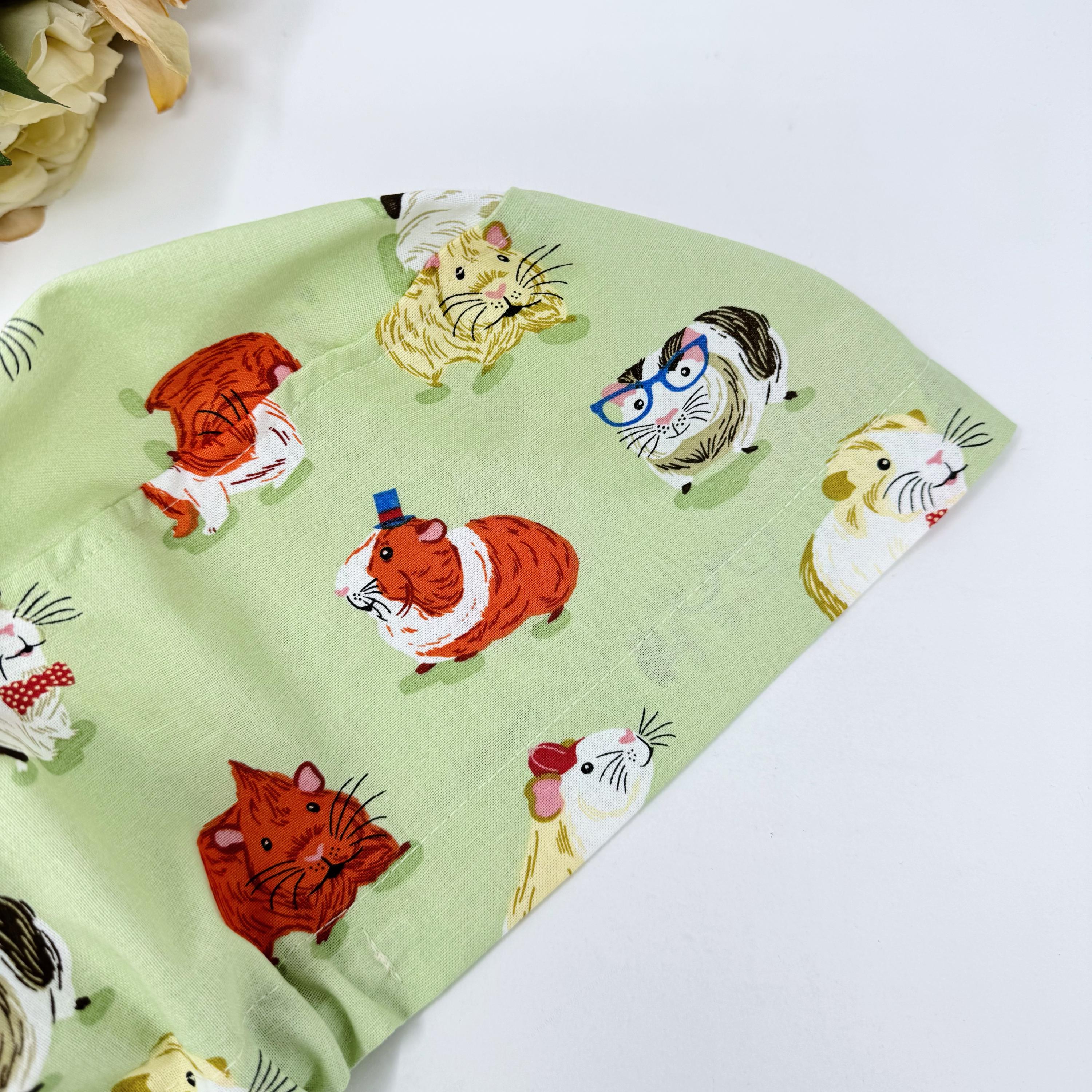 Guinea pig Euro Scrub Cap for Women with Satin Lined Option by Paradise Caps.