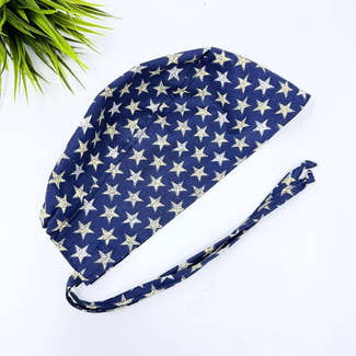 Men's surgical scrub cap. Star tie back scrub hat by Paradise Caps.