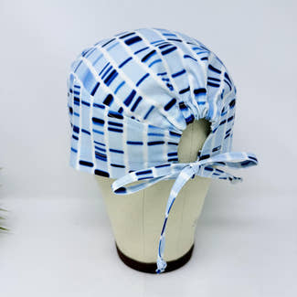 Surgical scrub cap for men. Stripe tie back scrub hat by Paradise Caps.