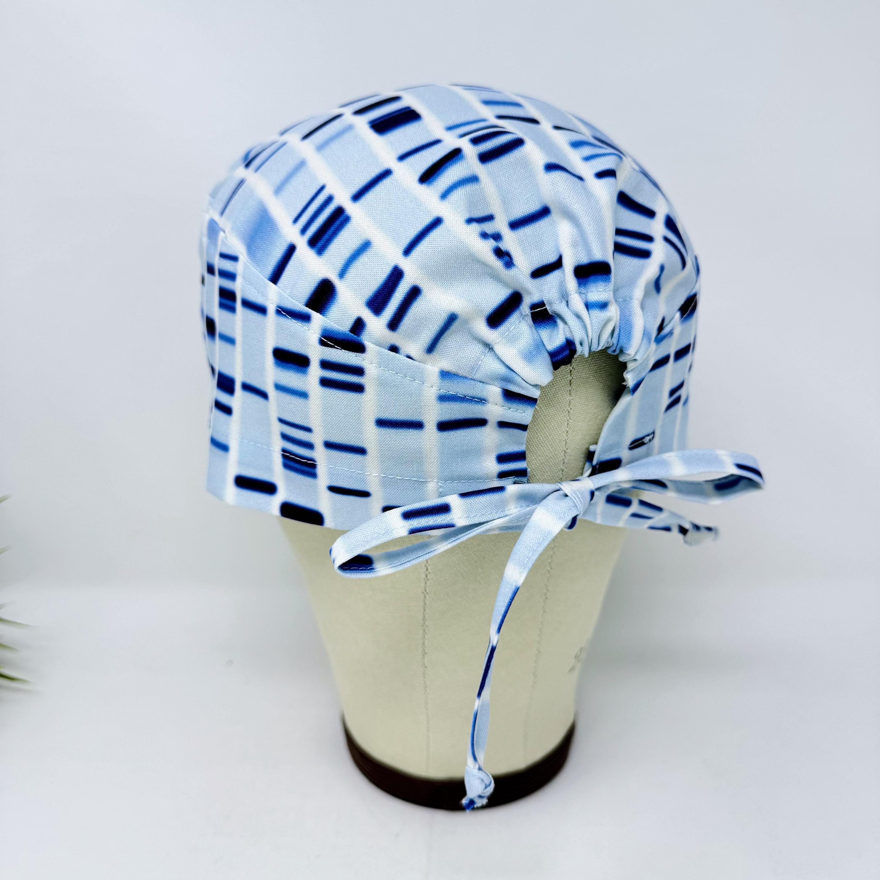 Surgical scrub cap for men. Stripe tie back scrub hat by Paradise Caps.