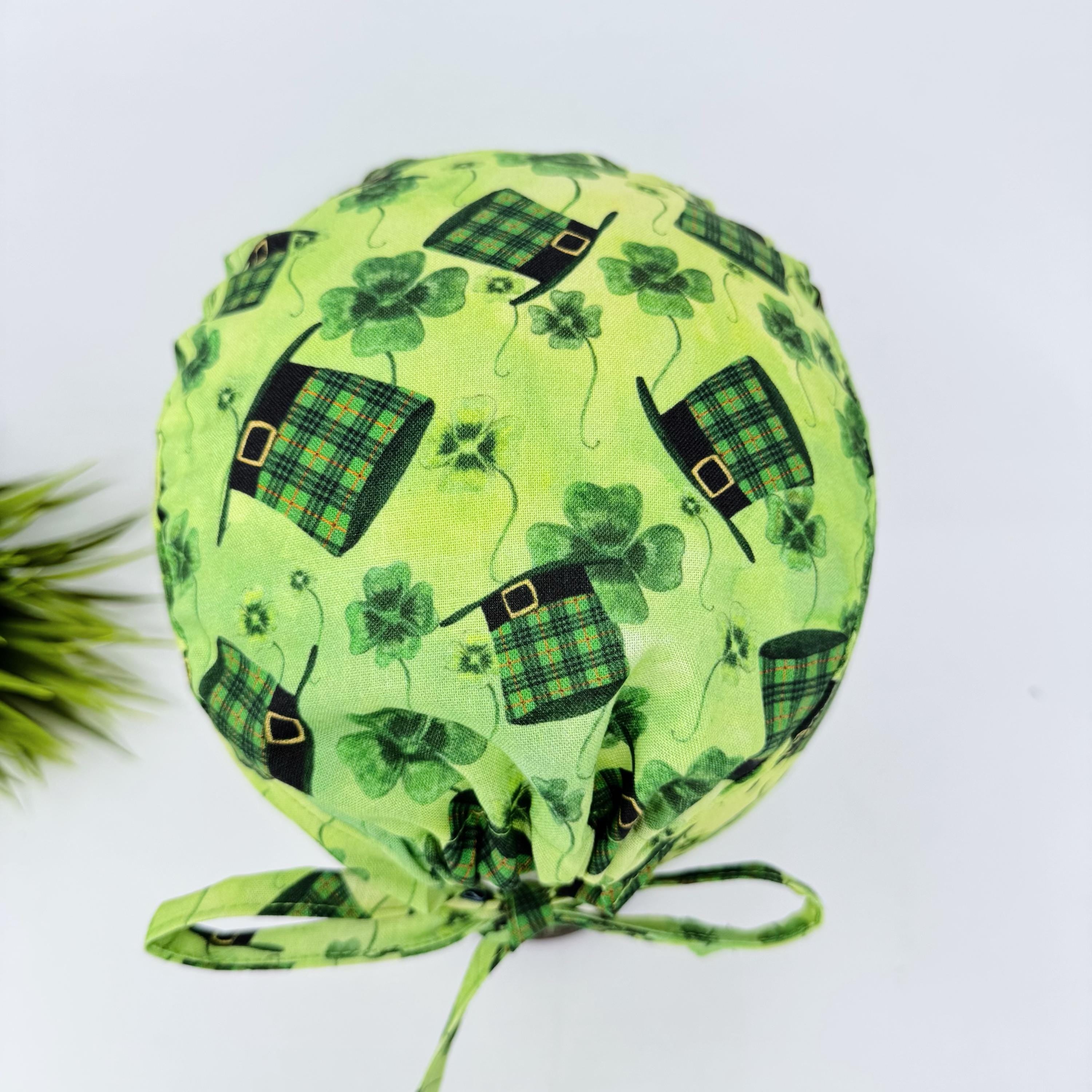 St. Patrick's Day hats Surgical Scrub Cap. Tie-Back Cotton Skull Cap by Paradise Caps.
