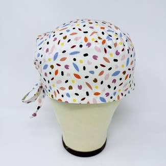 Spring Petals Skull tie-back style surgical scrub cap by Paradise Caps.