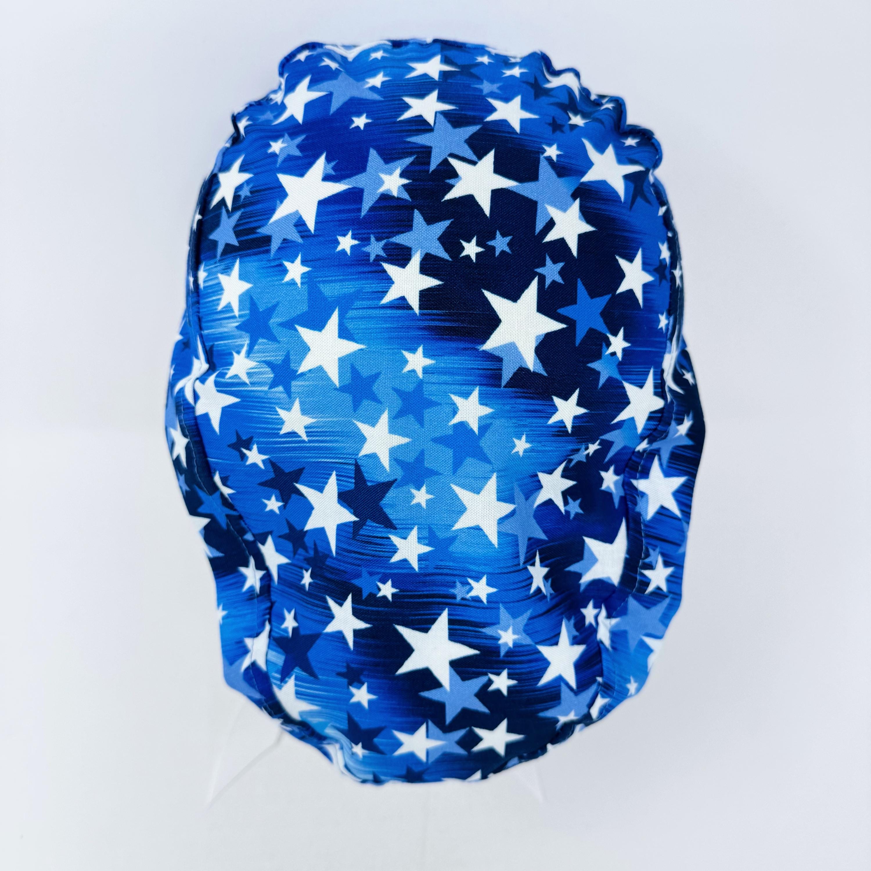 4th of July Euro scrub cap with ties for Women by Paradise Caps. Euro PLUS style.