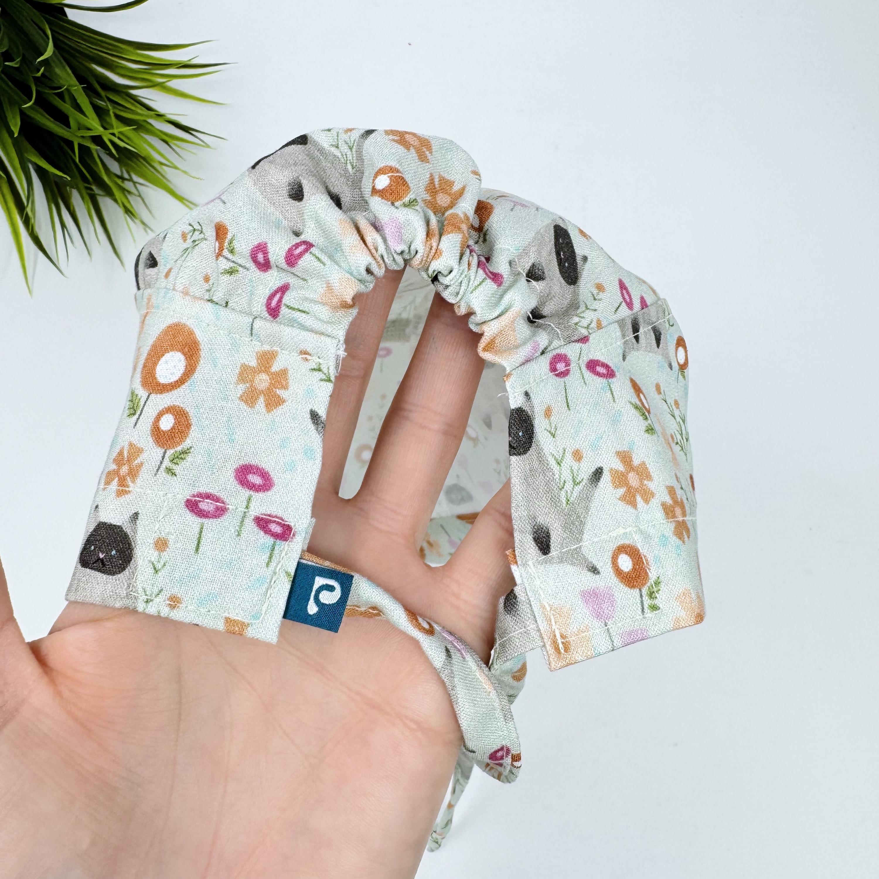 Cat Surgical cap for men. Summer tie back scrub hat by Paradise Caps.
