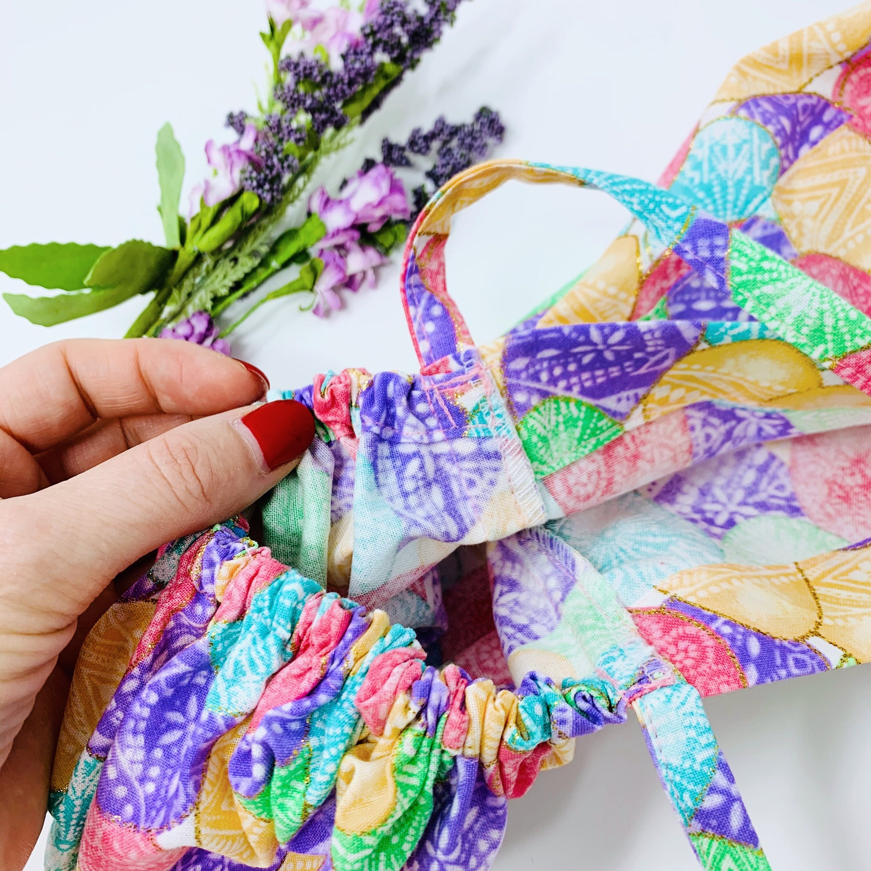 Easter Eggs Ponytail scrub cap for women with satin lined option by Paradise Caps.