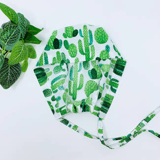 Cactus Skull tie-back style surgical scrub cap for men by Paradise Caps.