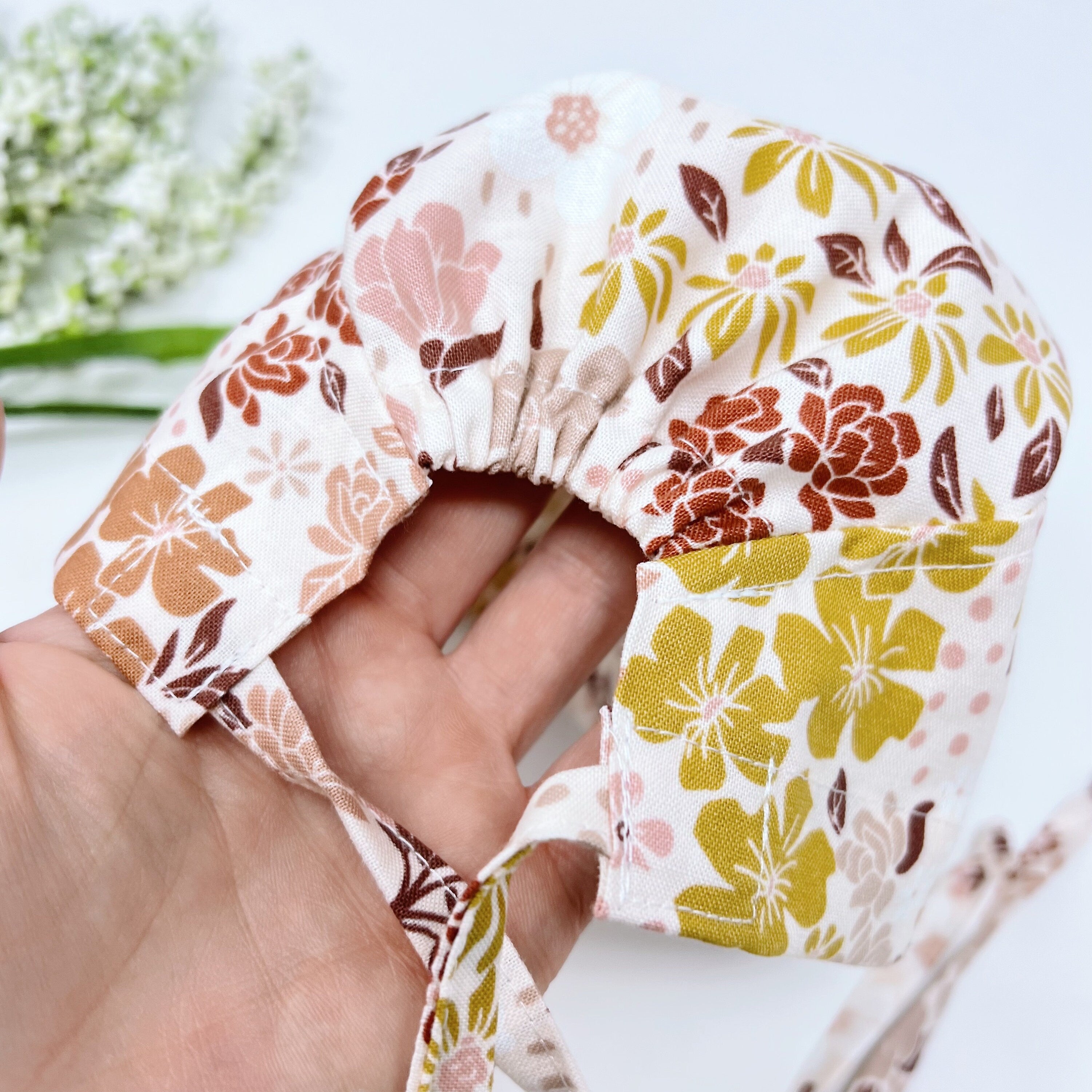 Floral Skull tie-back style surgical scrub cap for men by Paradise Caps.