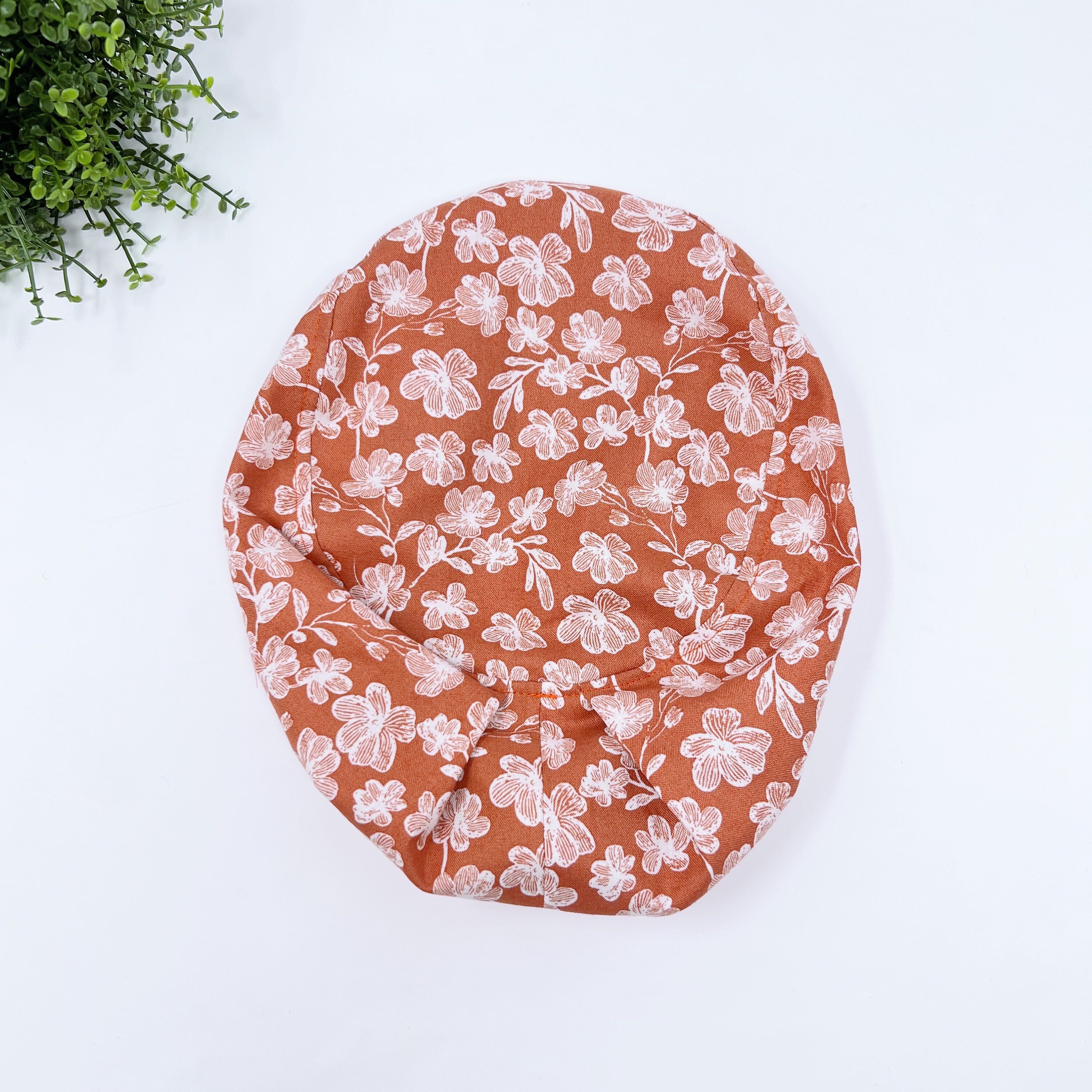 Floral Euro Scrub Cap for Women with Satin Lined Option by Paradise Caps.