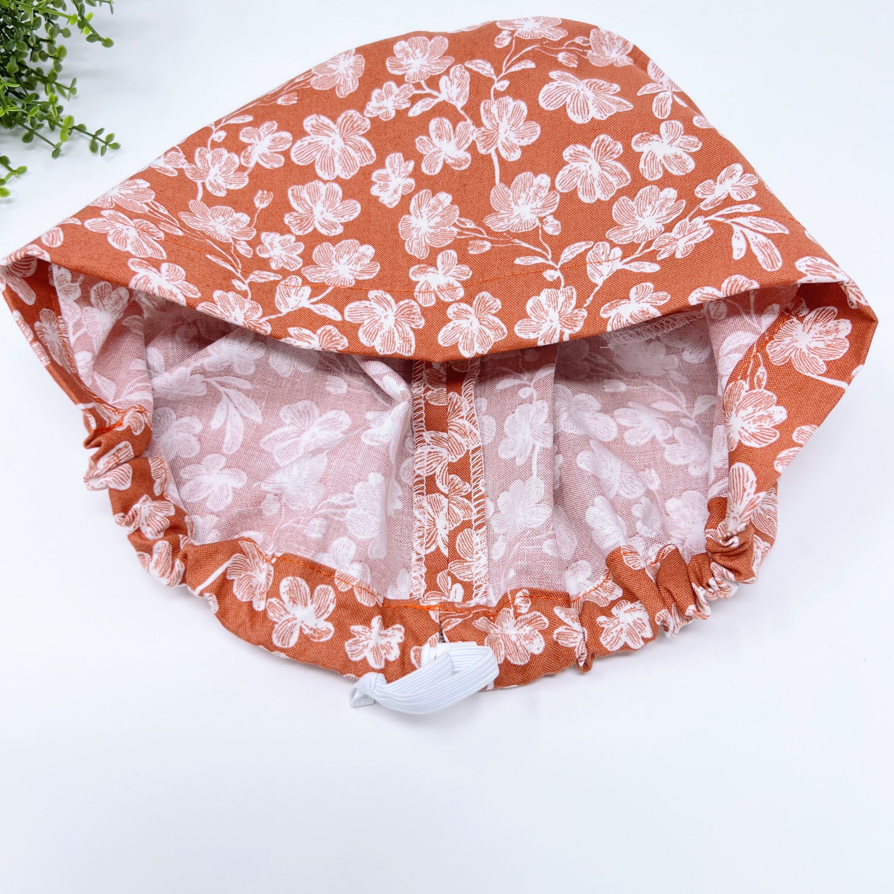 Floral Euro Scrub Cap for Women with Satin Lined Option by Paradise Caps.
