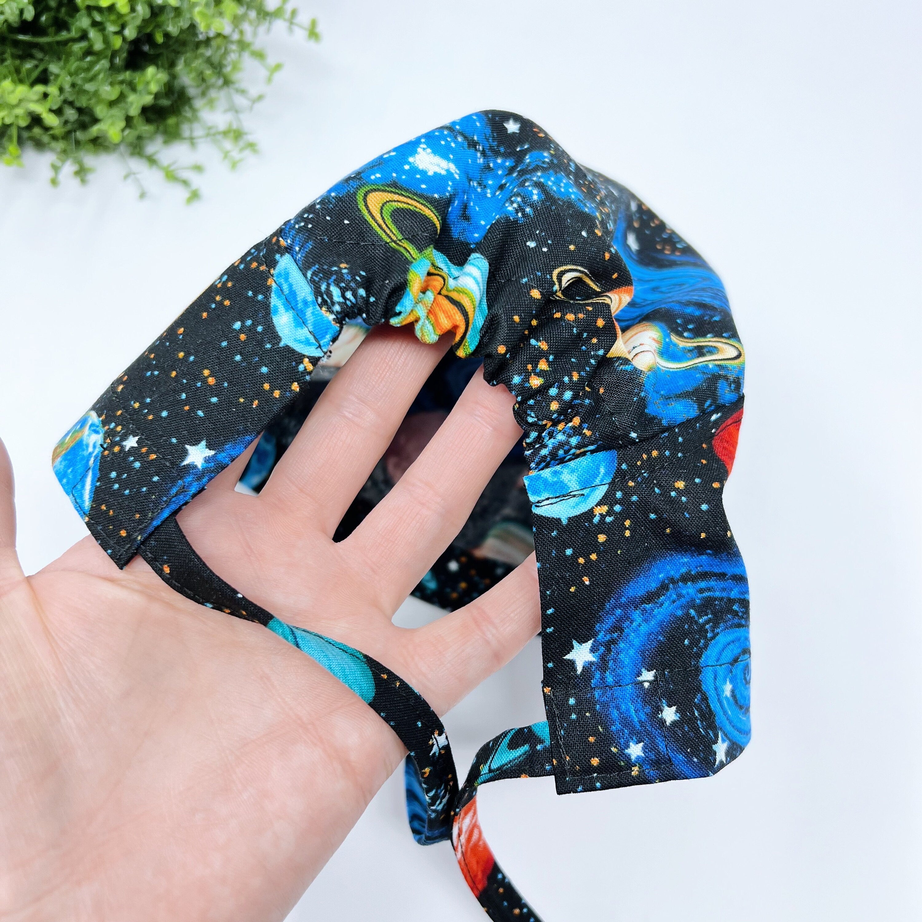 Celestial Skull tie-back style surgical scrub cap for men by Paradise Caps.
