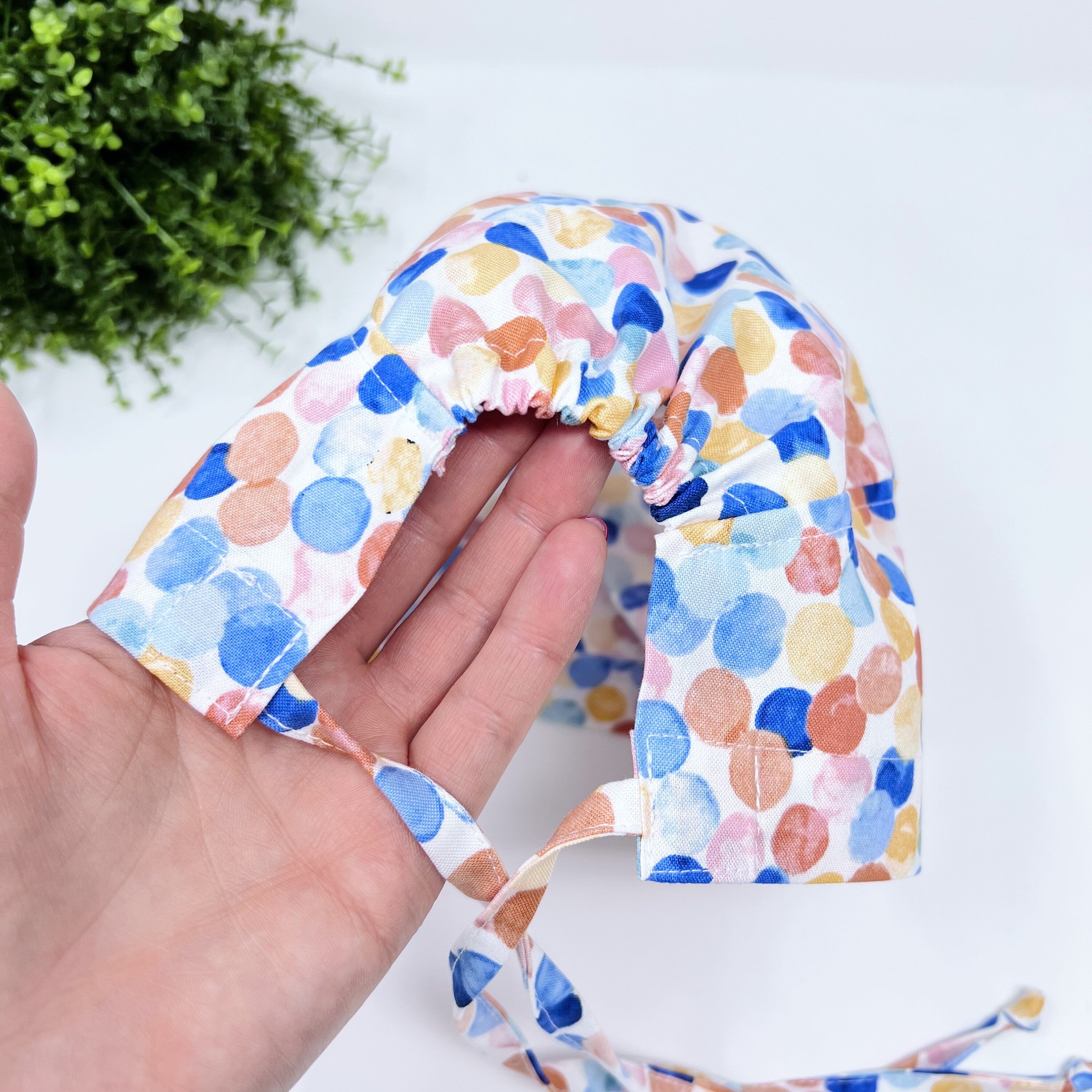 Dots Skull tie-back style surgical scrub cap for men by Paradise Caps.