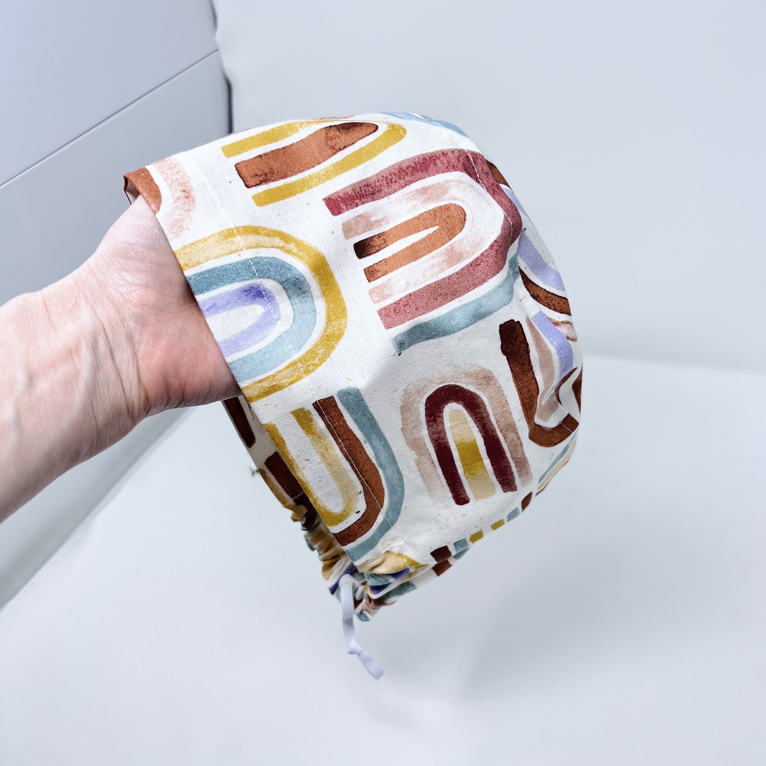 Rainbow Euro Scrub Cap for Women with Satin Lined Option by Paradise Caps.