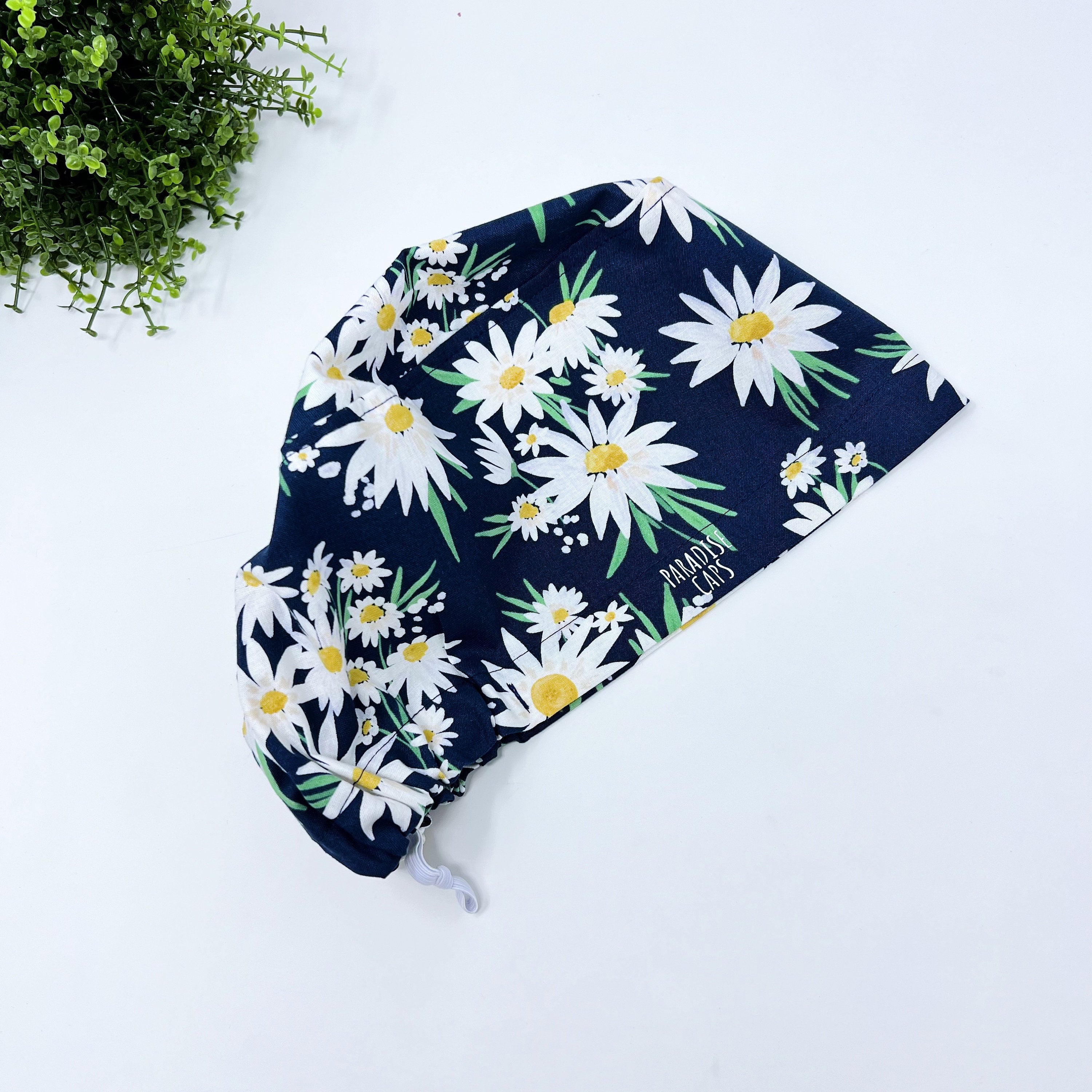 Flowers Euro Scrub Cap for Women, Surgical cap Satin Lined Option