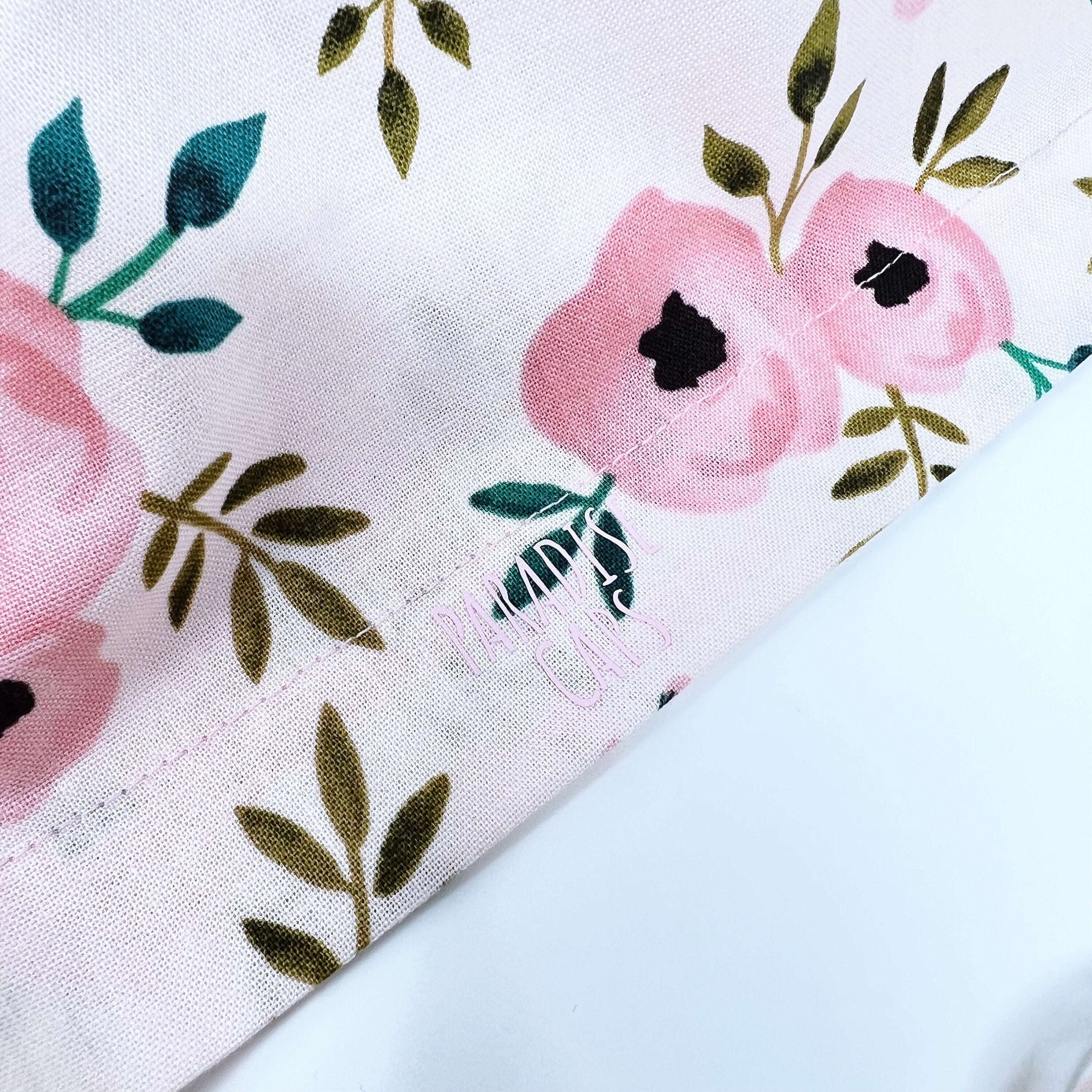 Floral ponytail scrub cap, Summer scrub cap with ponytail holder.