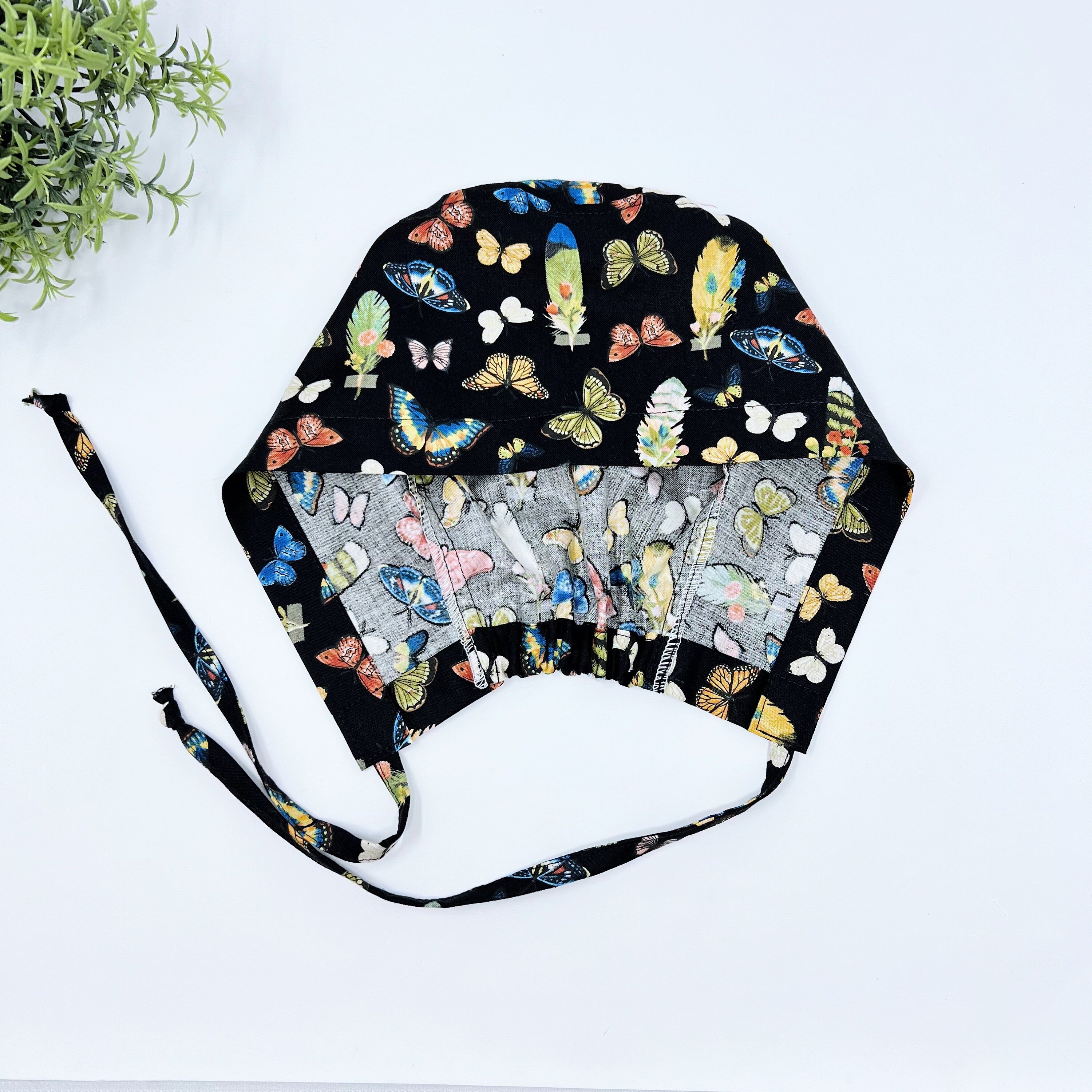 Butterflies Skull tie-back style surgical scrub cap for men by Paradise Caps.