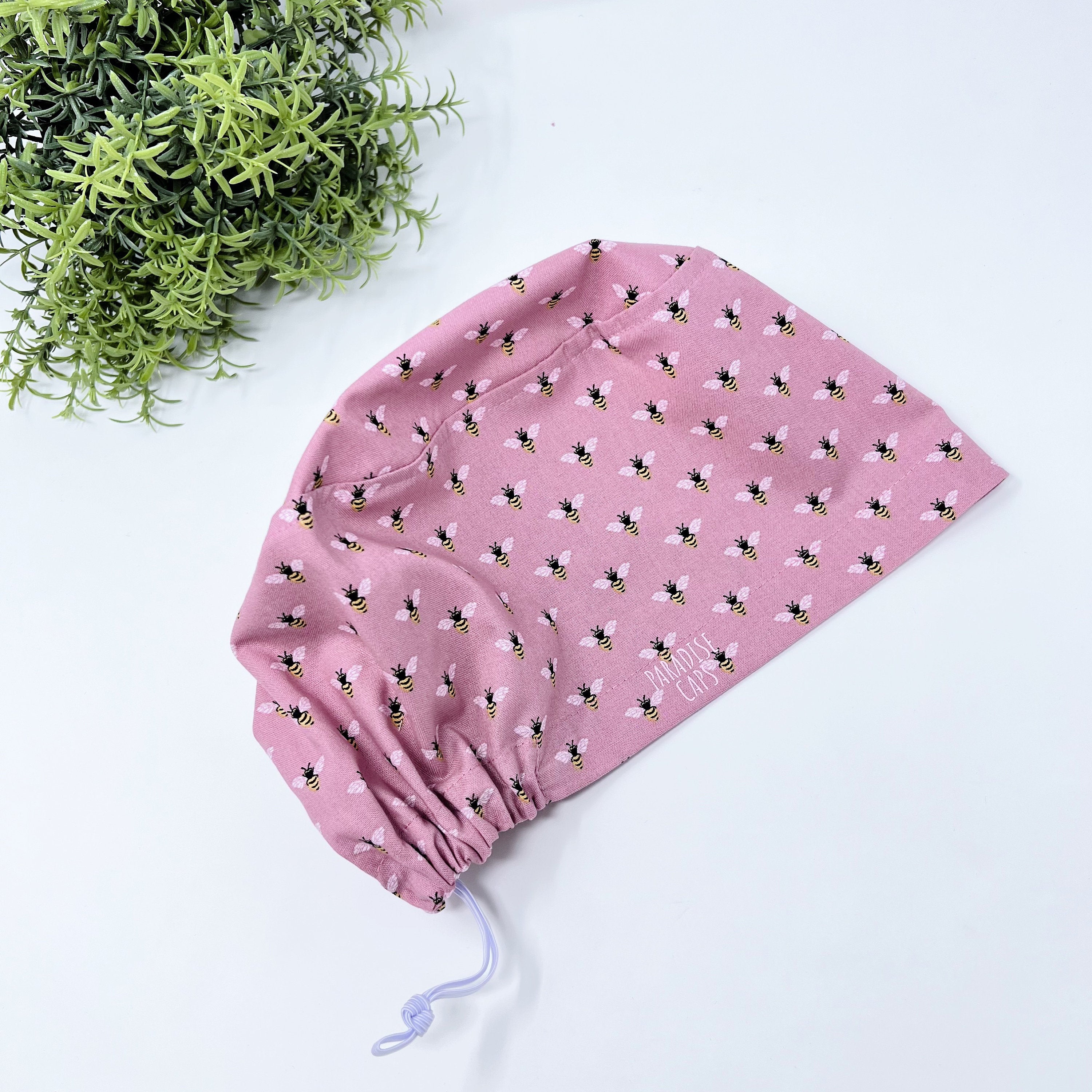 Bees Euro Scrub Cap for Women with Satin Lined Option by Paradise Caps.