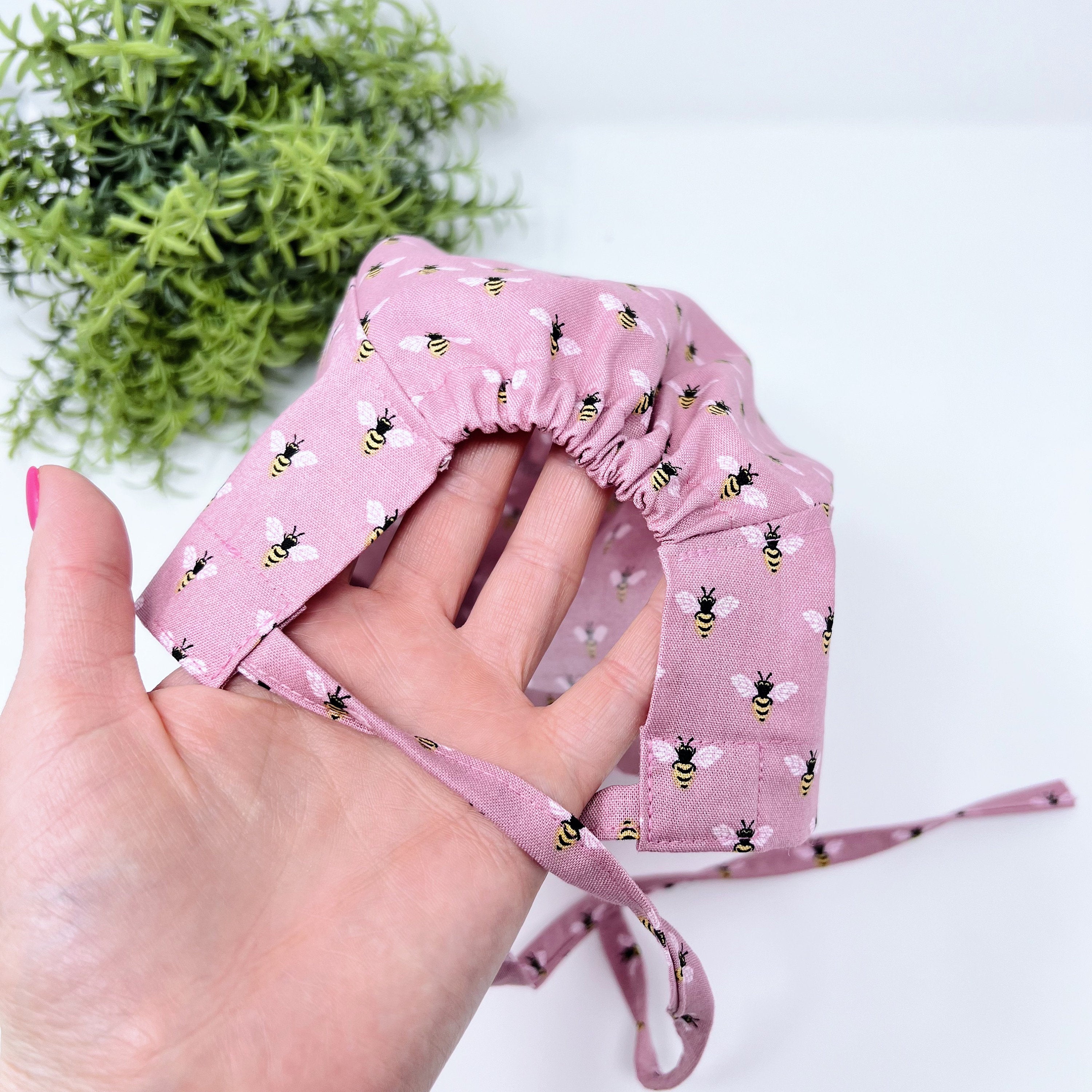 Bees Skull tie-back style surgical scrub cap for men by Paradise Caps.