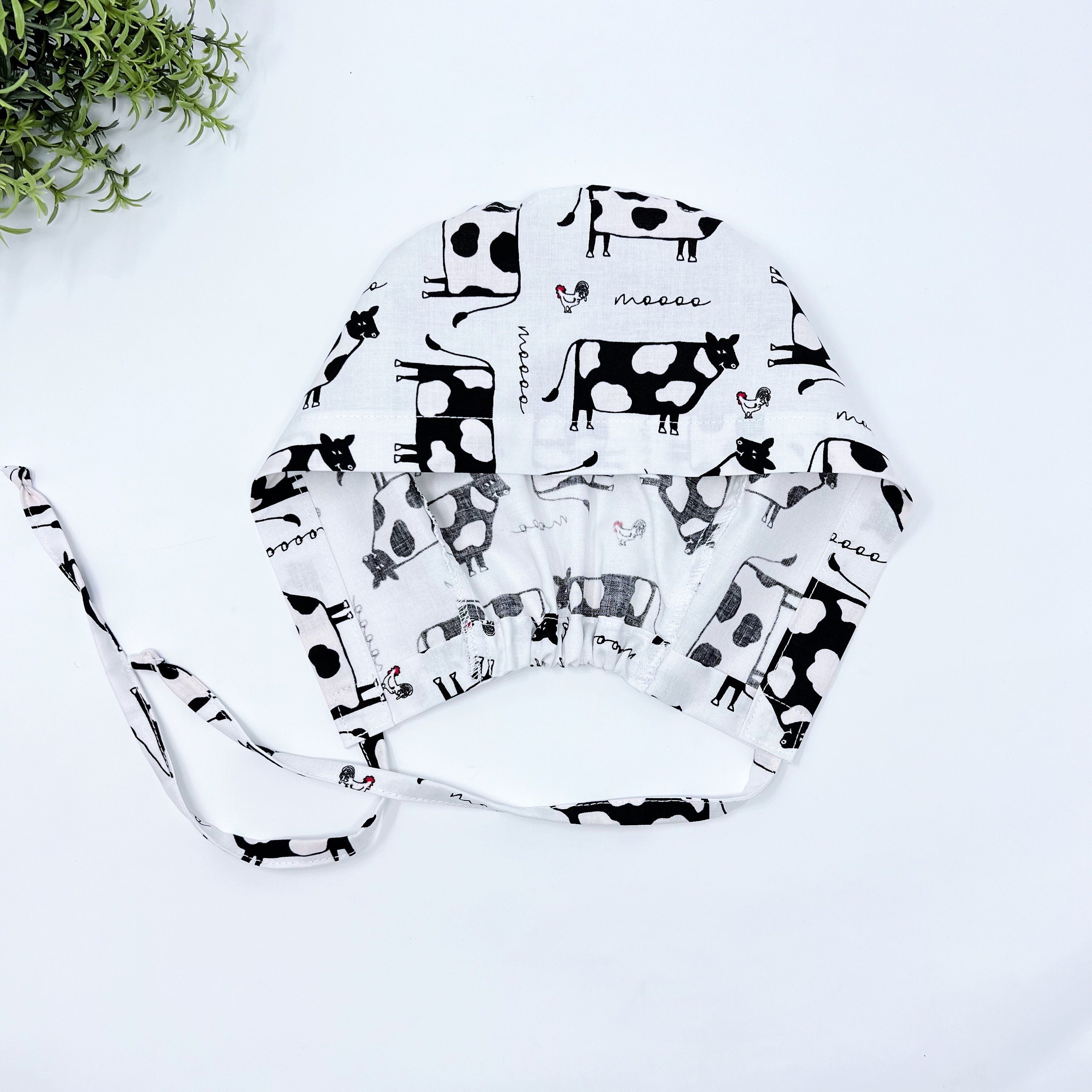 Cows Skull tie-back style surgical scrub cap for men by Paradise Caps.