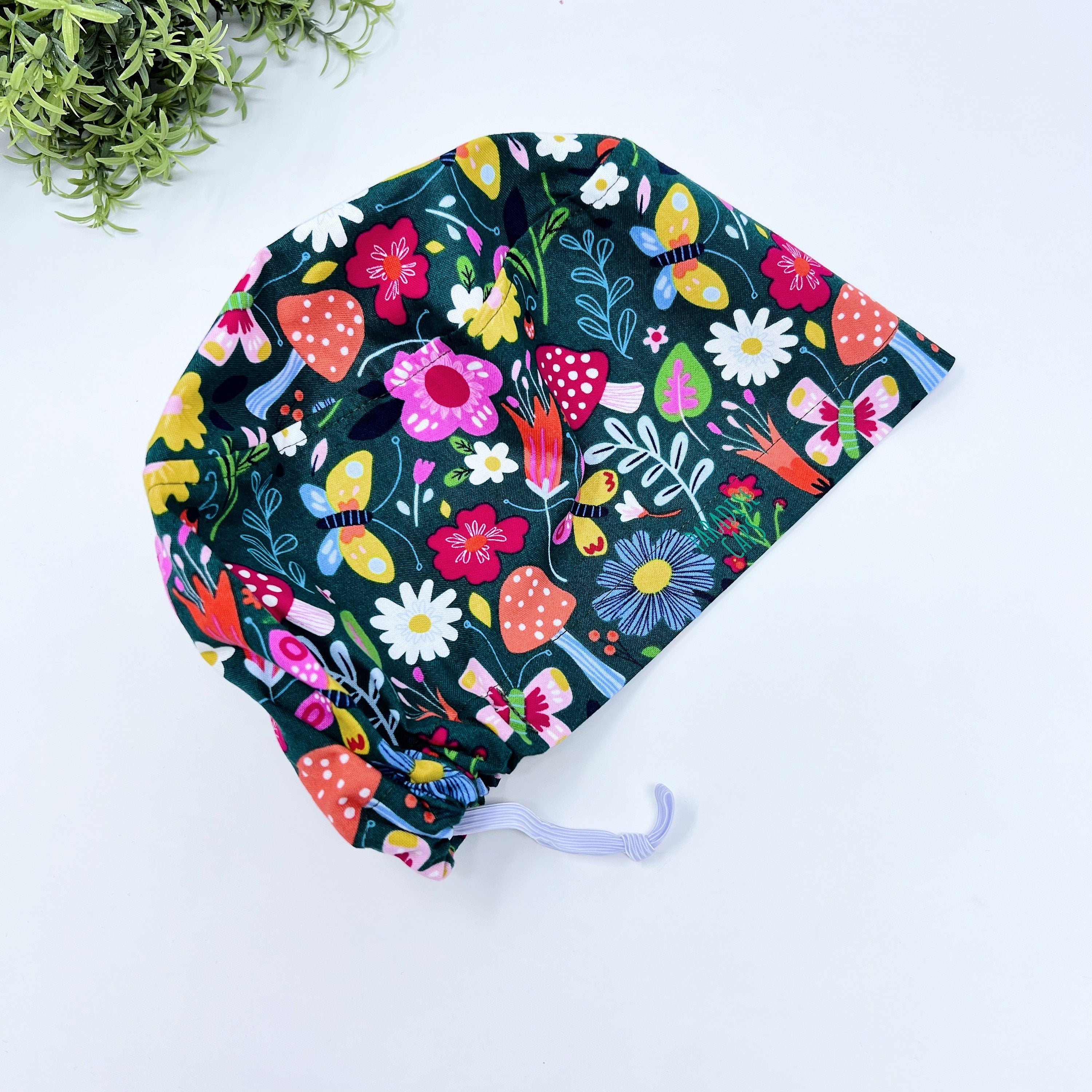 Mushroom Euro Scrub Cap for Women with Satin Lined Option by Paradise Caps.