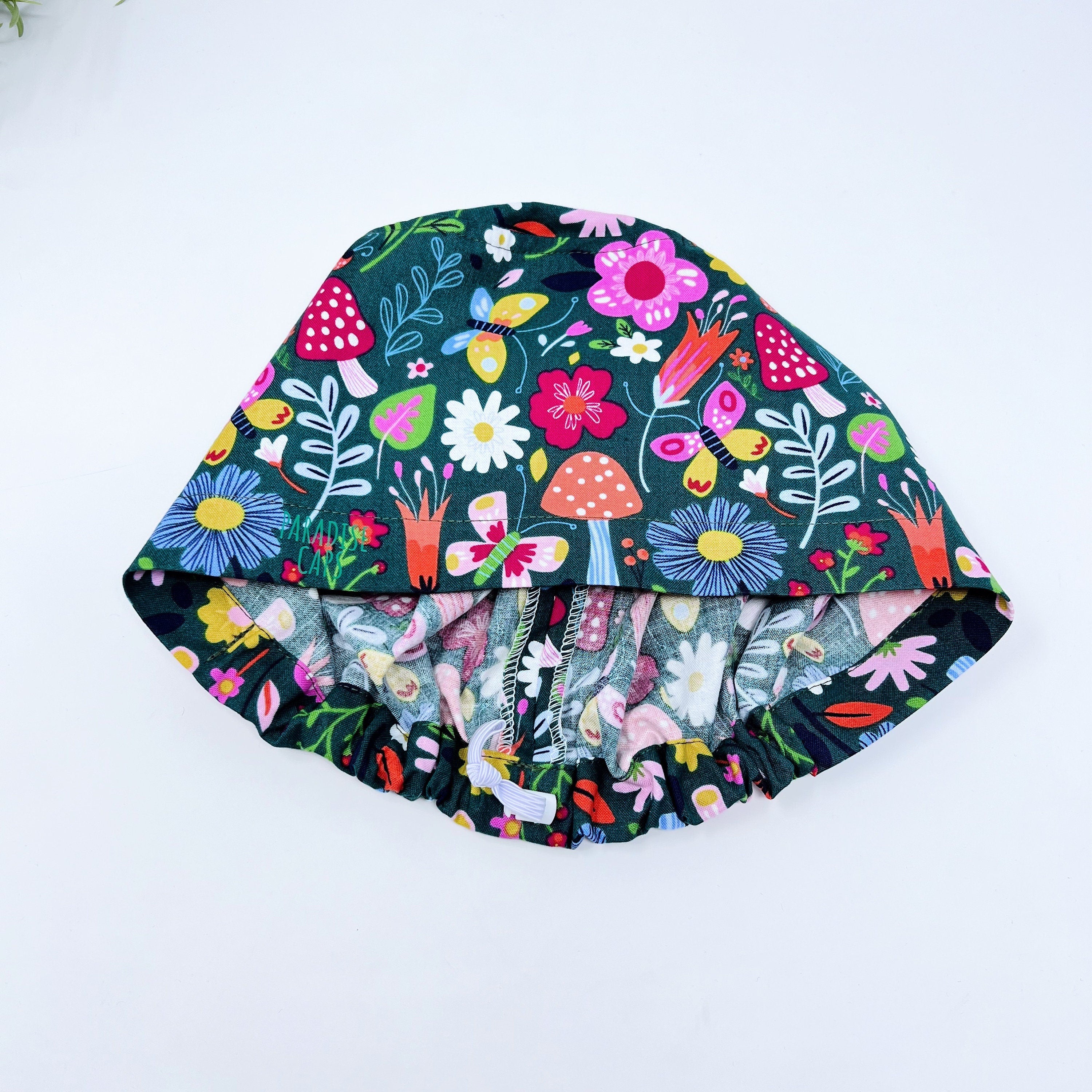 Mushroom Euro Scrub Cap for Women with Satin Lined Option by Paradise Caps.