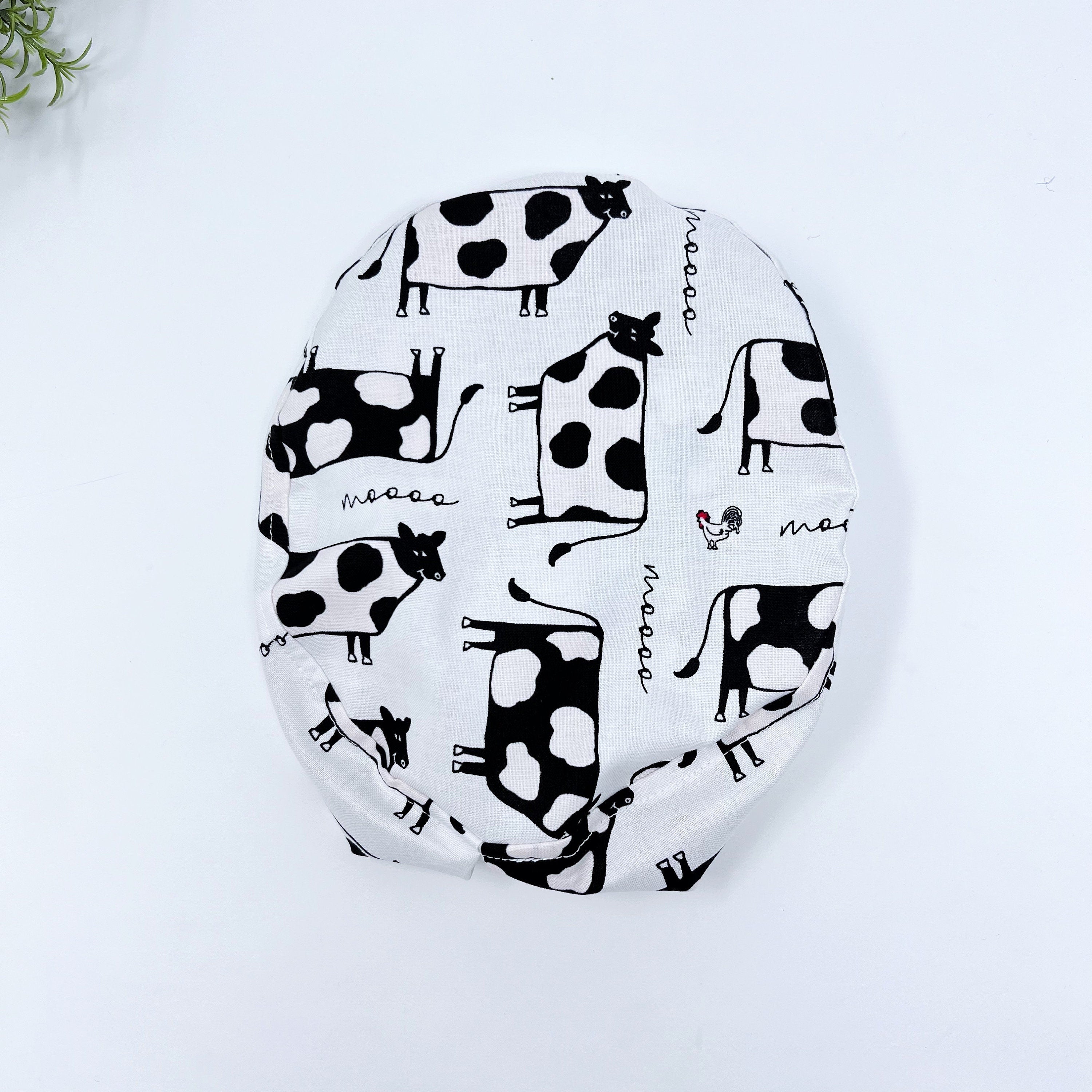 Cows Euro Scrub Cap for Women with Satin Lined Option by Paradise Caps.