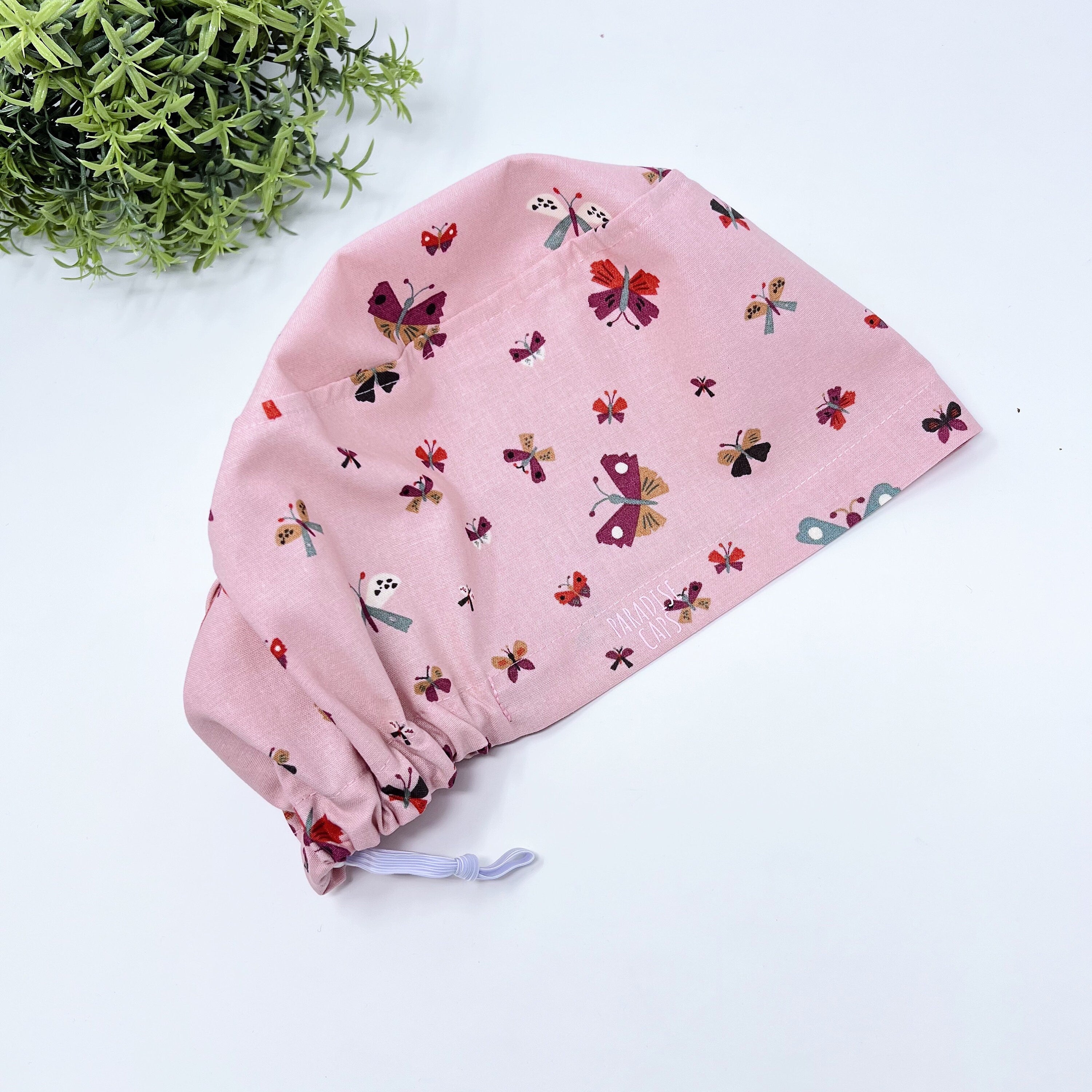 Butterflies Euro Scrub Cap for Women with Satin Lined Option by Paradise Caps.