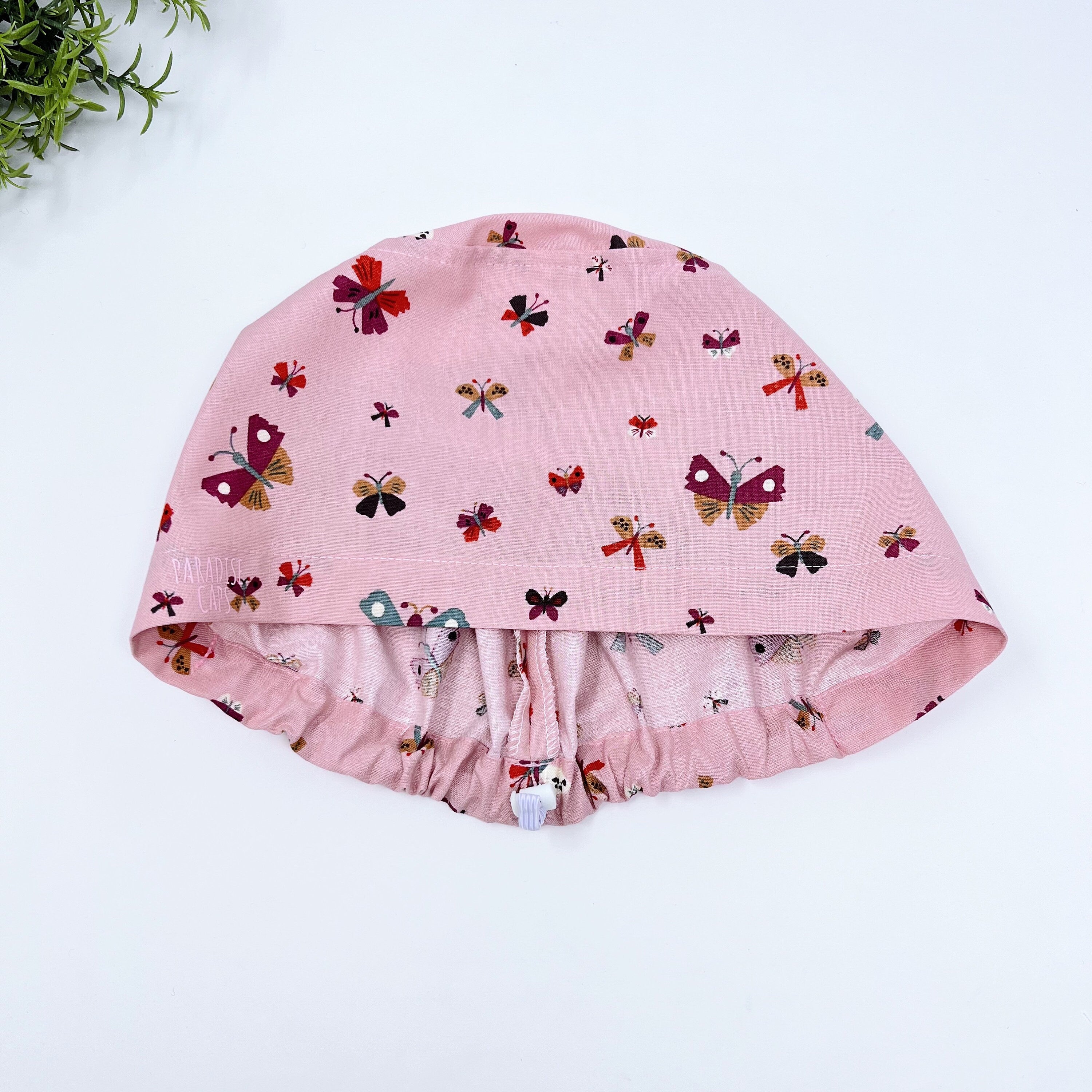 Butterflies Euro Scrub Cap for Women with Satin Lined Option by Paradise Caps.
