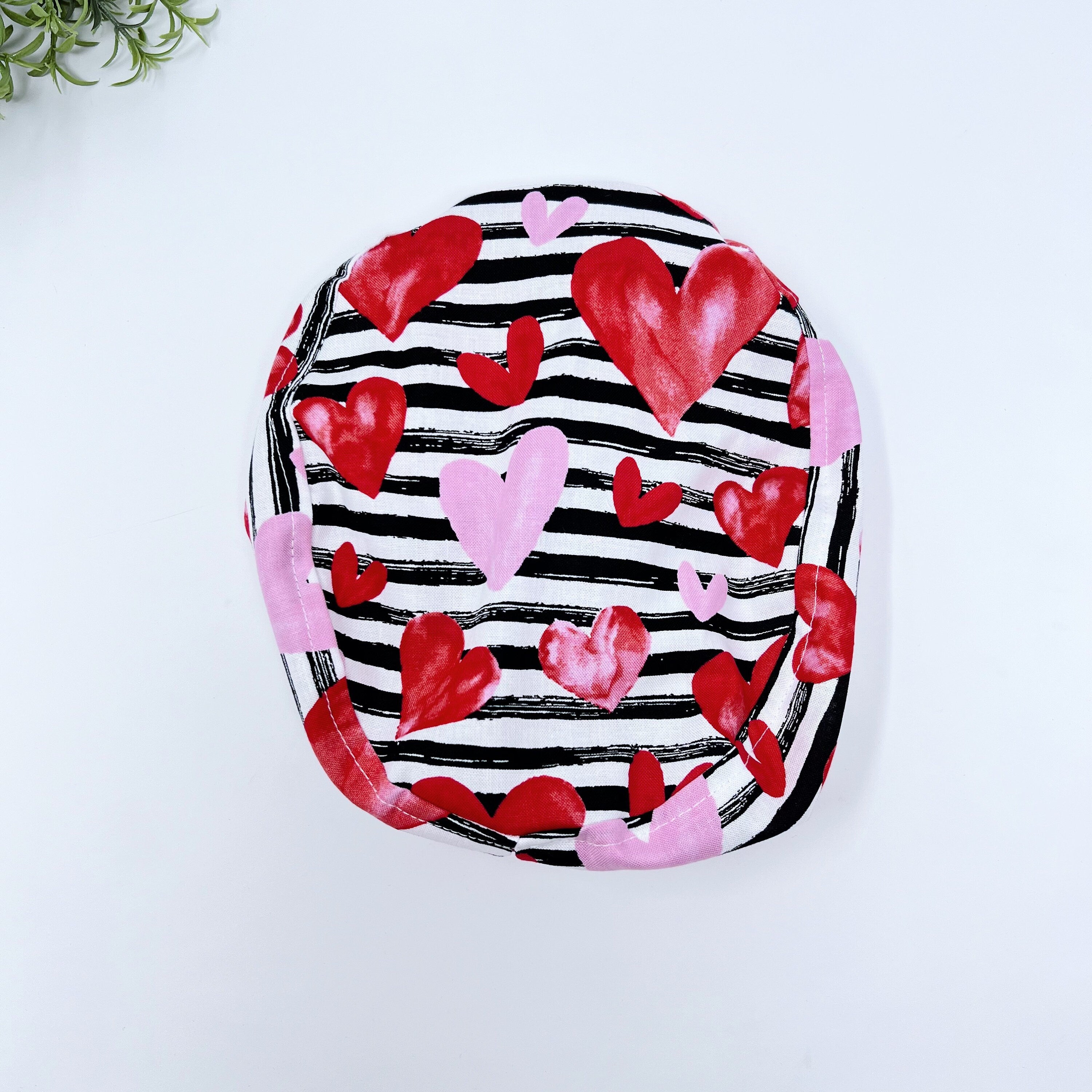 Valentine's day Euro Scrub Cap for Women with Satin Lined Option by Paradise Caps.