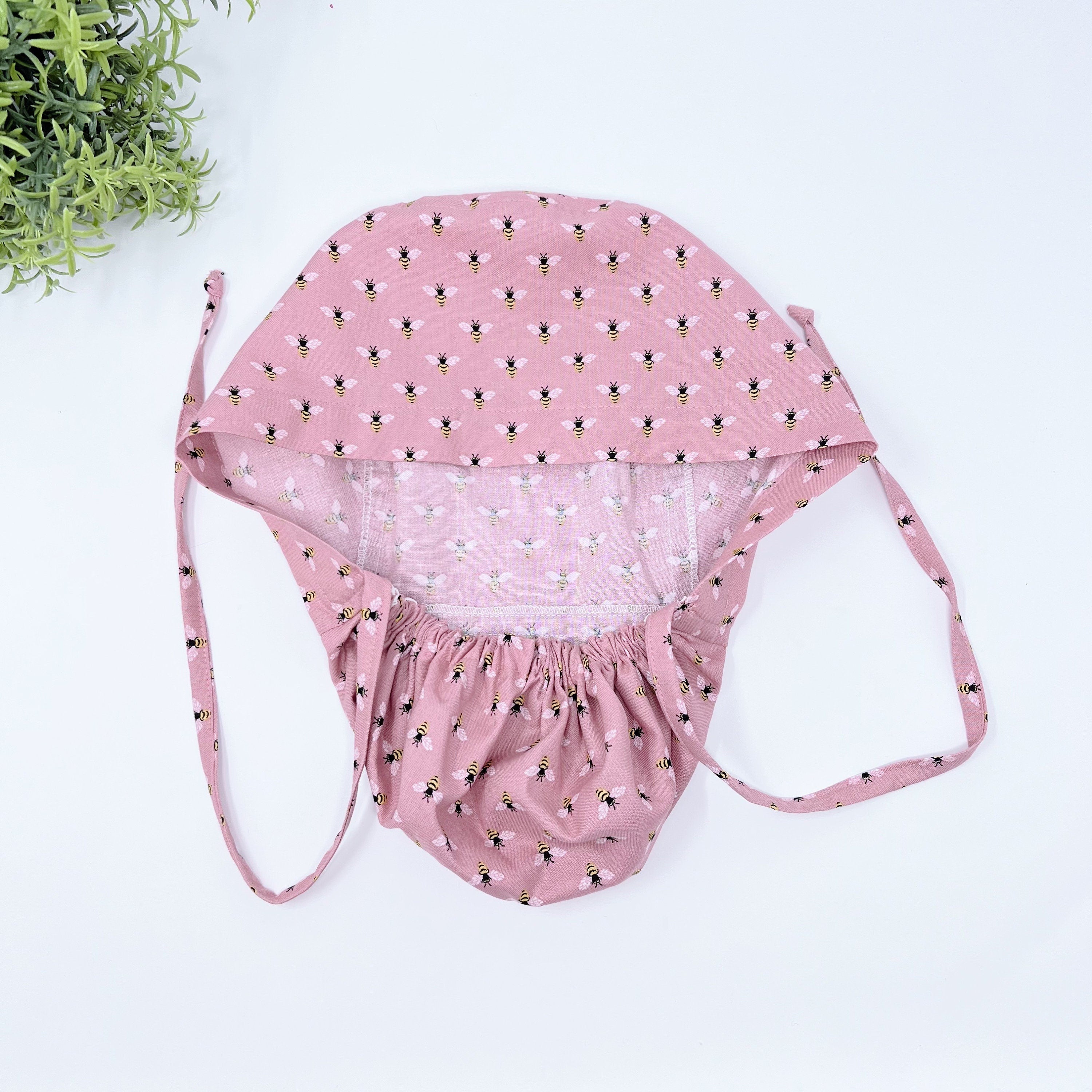 Bees Ponytail scrub cap for women with satin lined option by Paradise Caps.