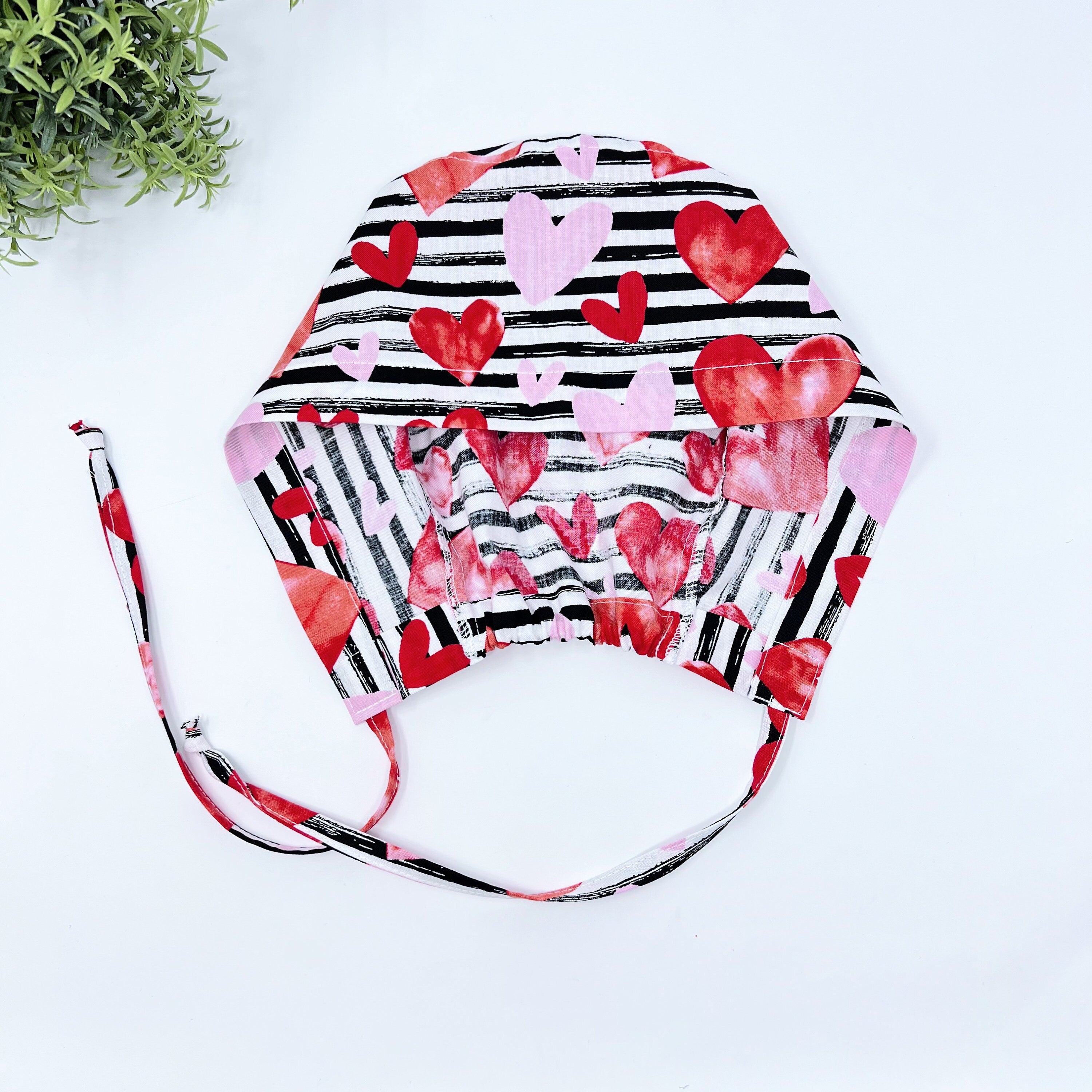 Valentine's day Skull tie-back style surgical scrub cap for men by Paradise Caps.