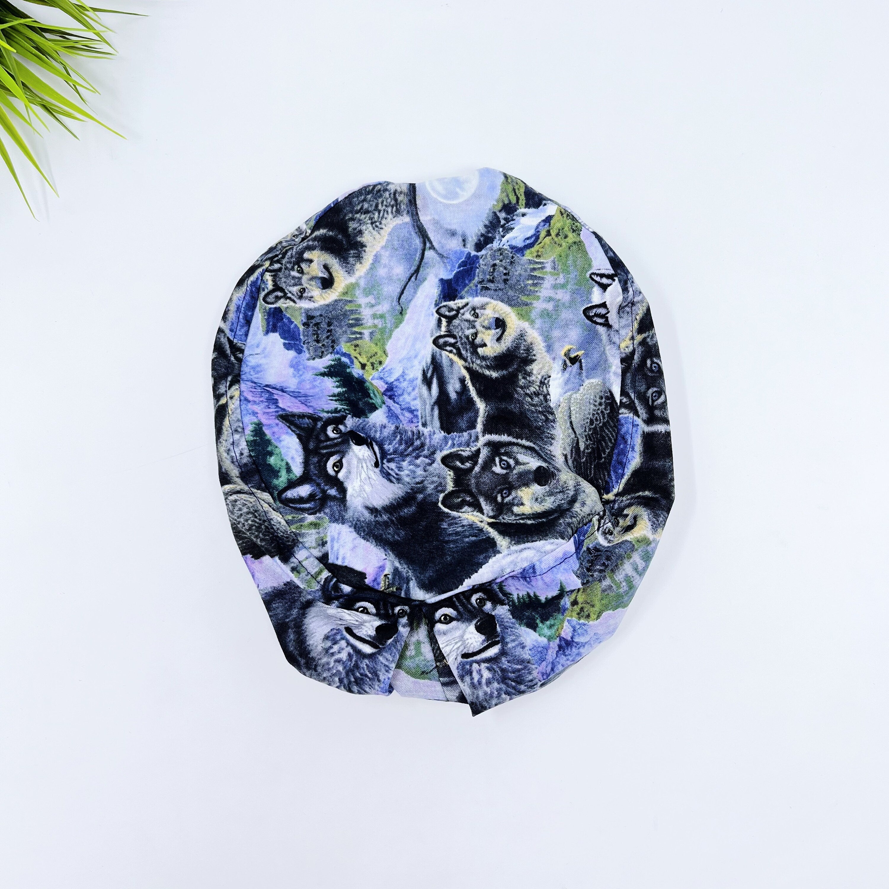 Wolves Euro Scrub Cap for Women with Satin Lined Option by Paradise Caps.