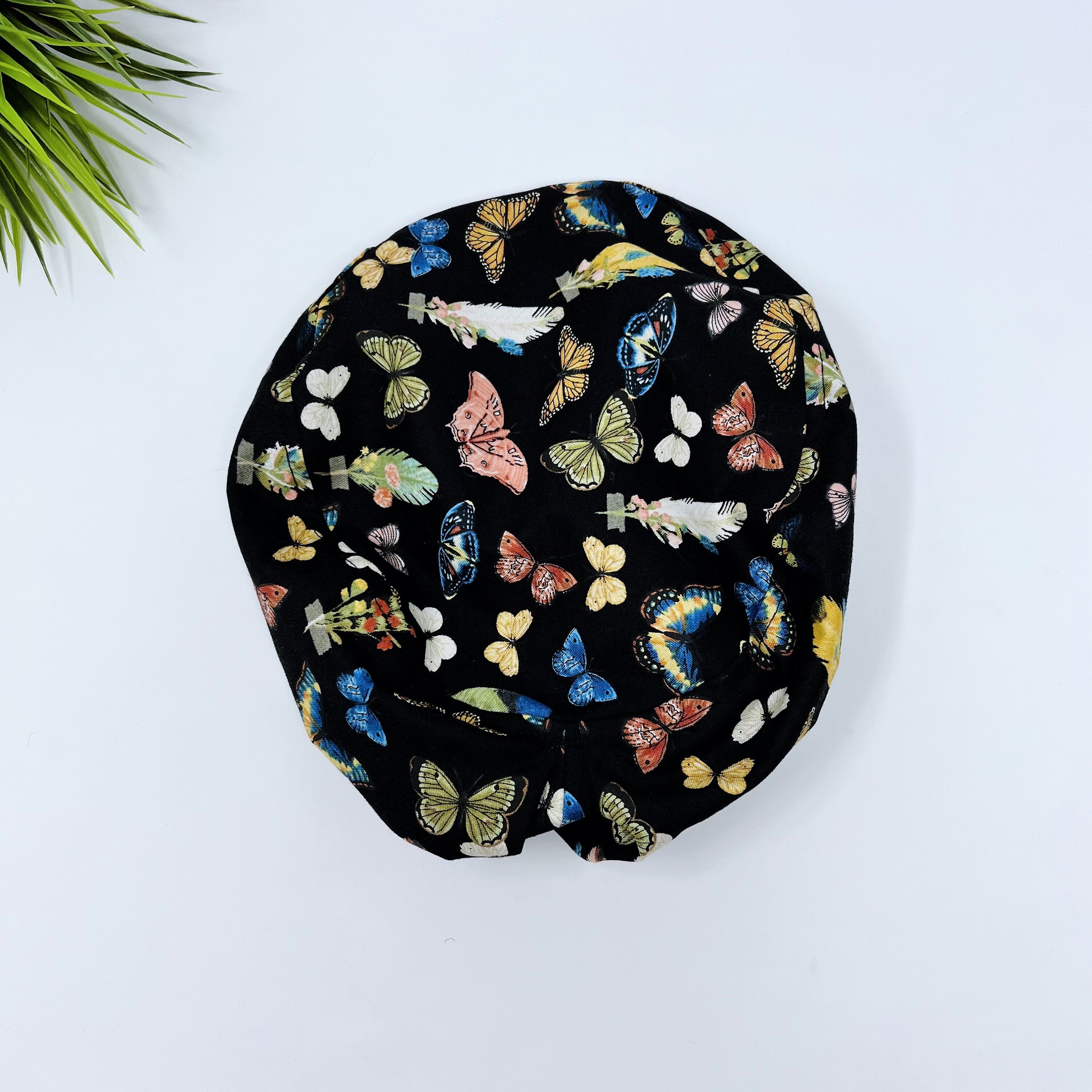 Butterflies Euro Scrub Cap for Women with Satin Lined Option by Paradise Caps.