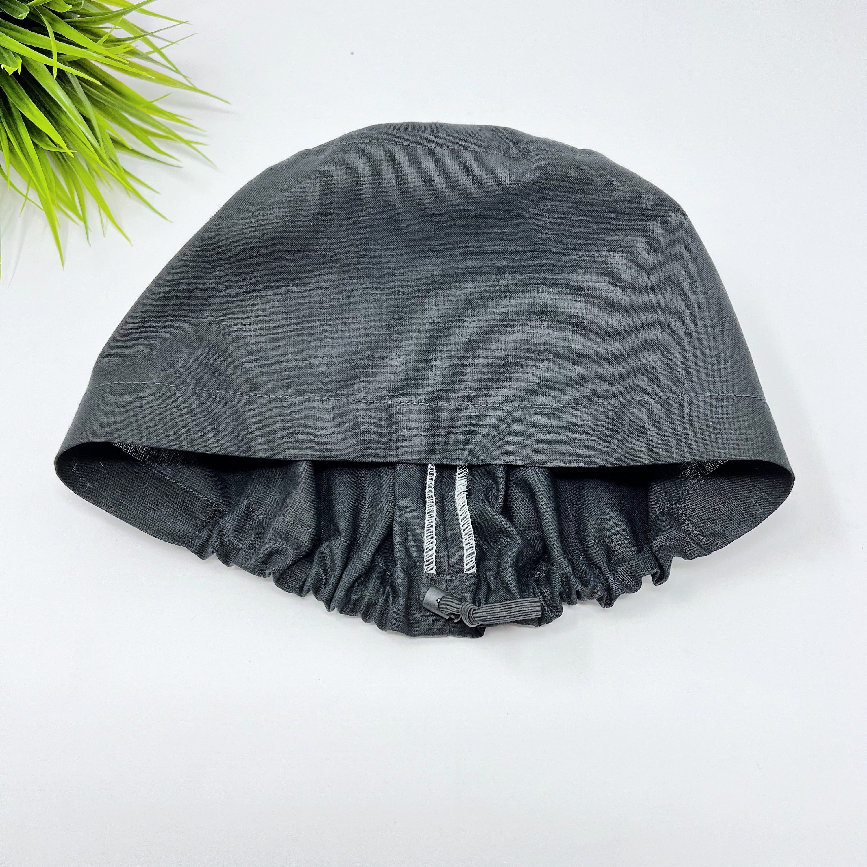 Black Euro Scrub Cap for Women with Satin Lined Option by Paradise Caps.