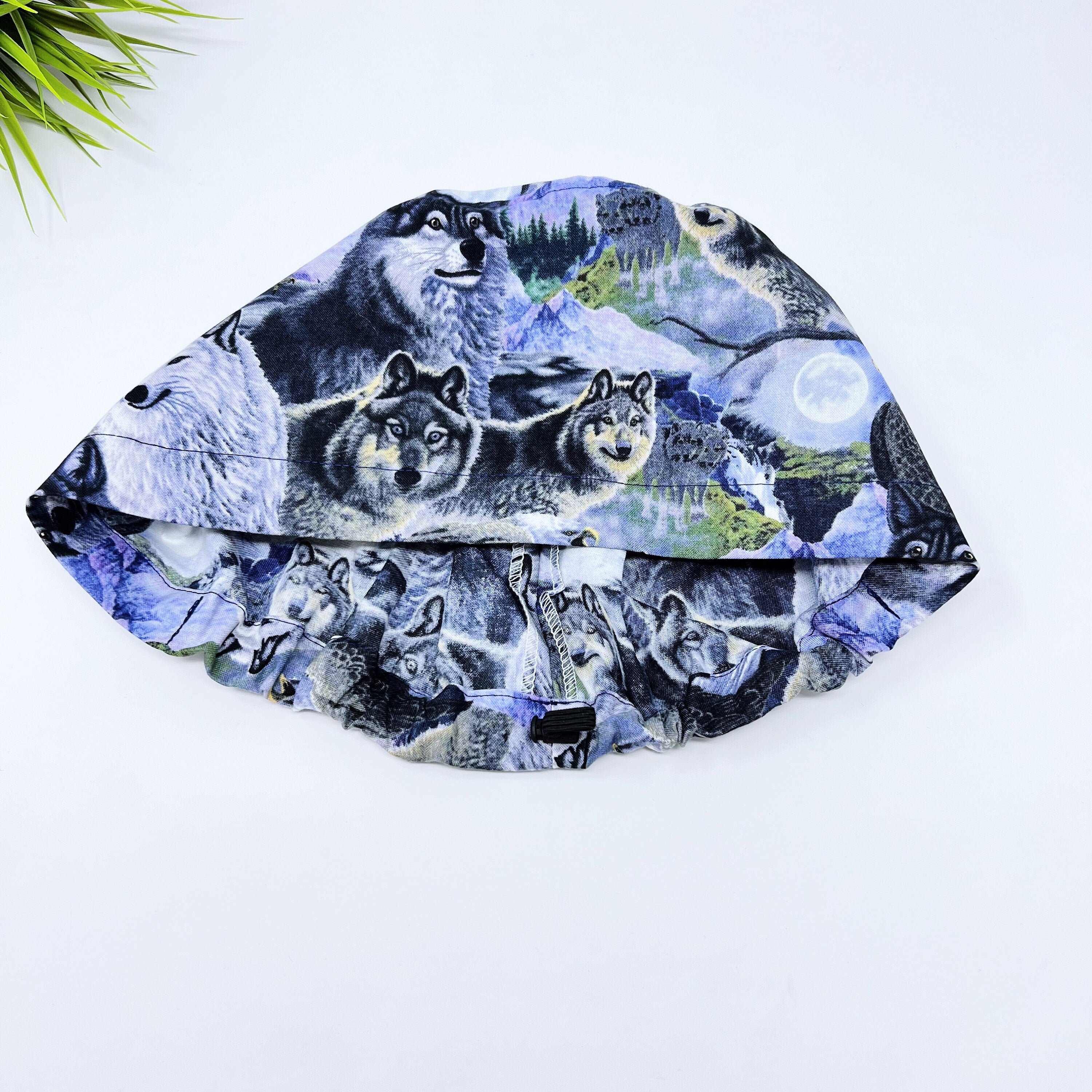 Wolves Euro Scrub Cap for Women with Satin Lined Option by Paradise Caps.