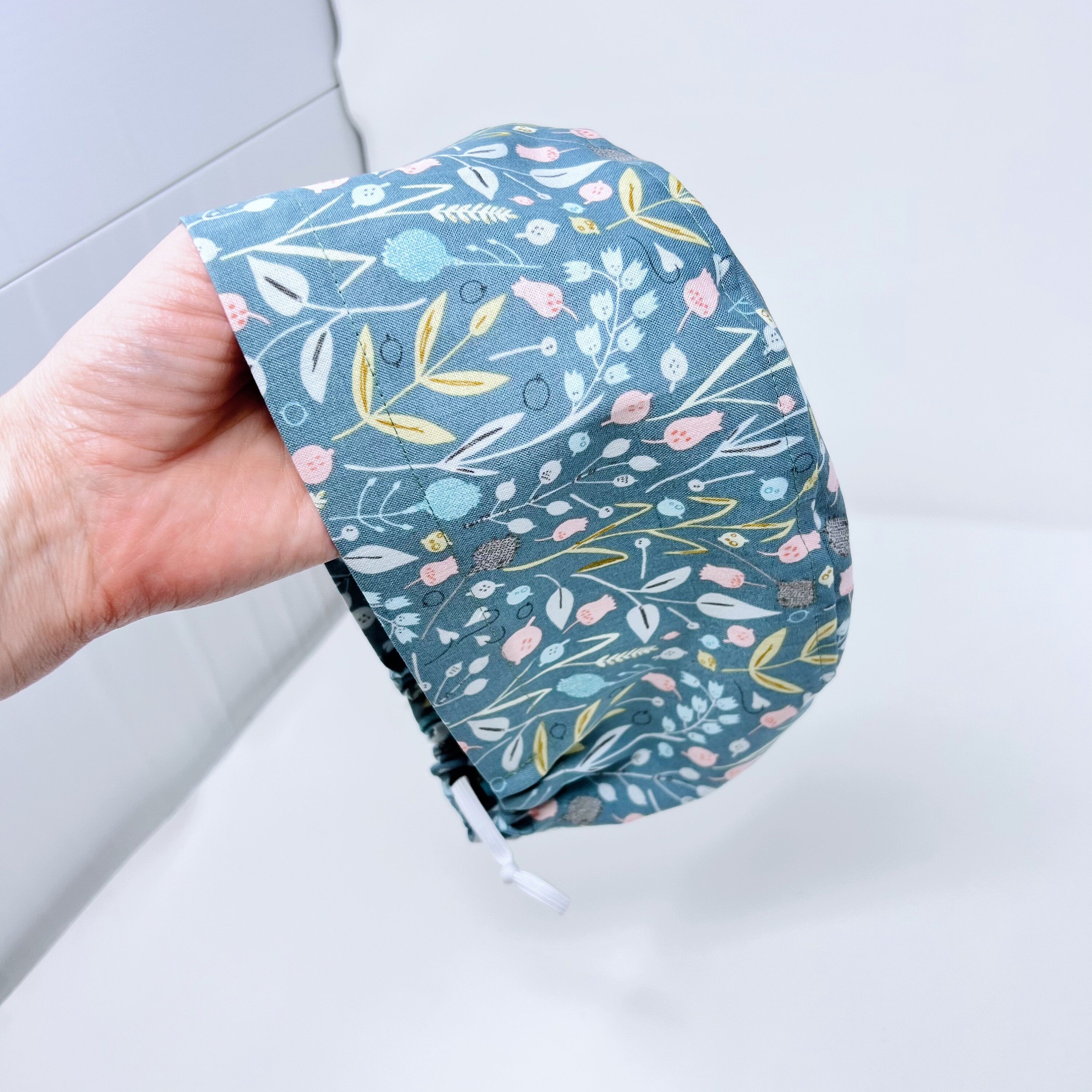 Flowers Euro Scrub Cap for Women with Satin Lined Option by Paradise Caps.