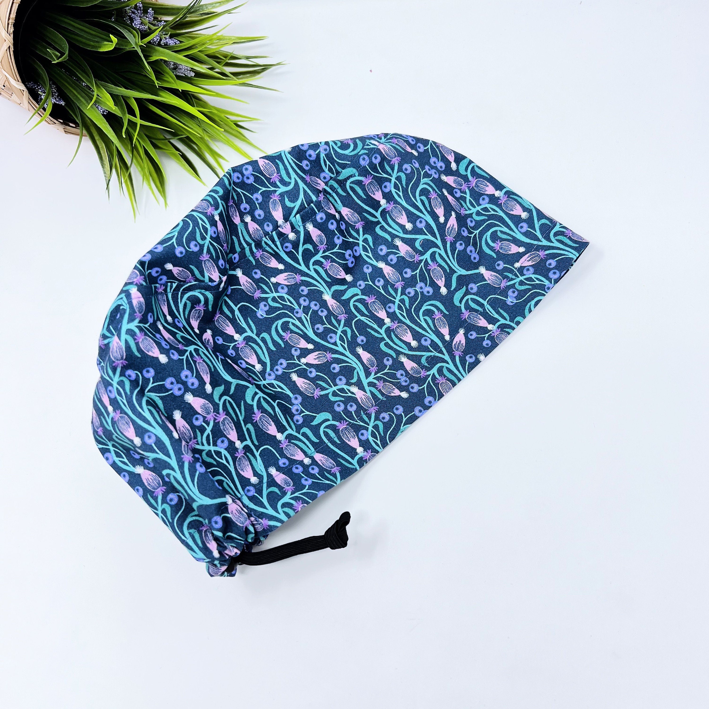 Euro Scrub Cap from premium cotton for Women, Surgical cap Satin Lined Option