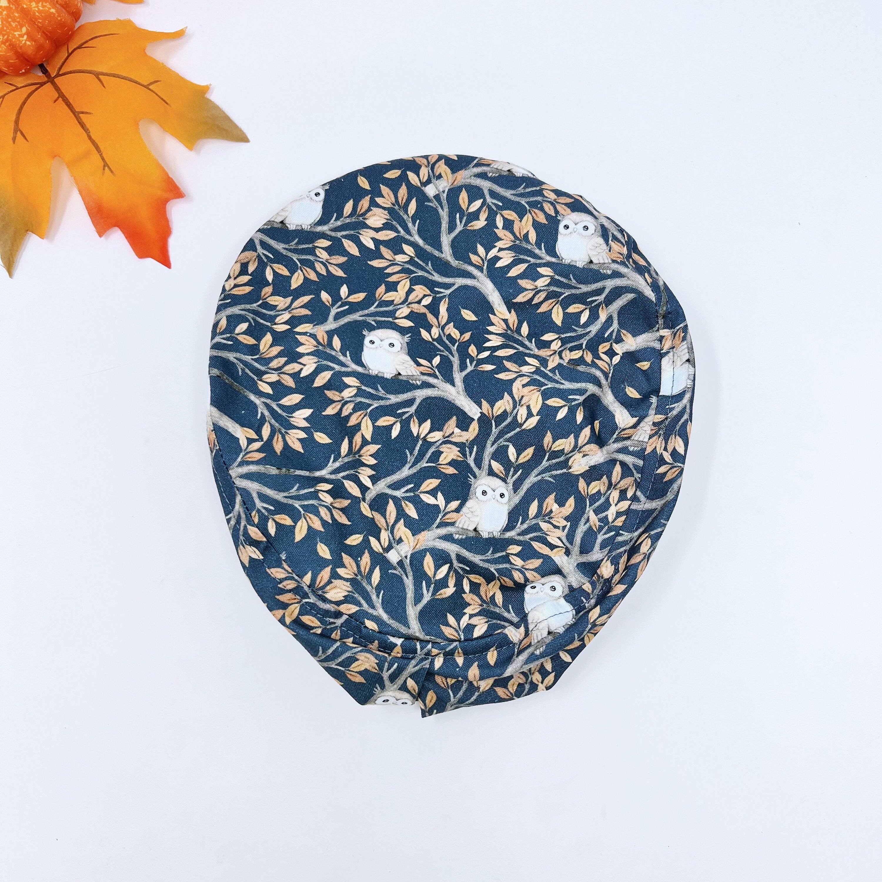 Owl Euro Scrub Cap for Women with Satin Lined Option by Paradise Caps.