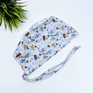 Owl You Need is Love - Surgical cap and badge holder from premium cotton. Summer Medical Scrub Cap, Dental scrub cap.