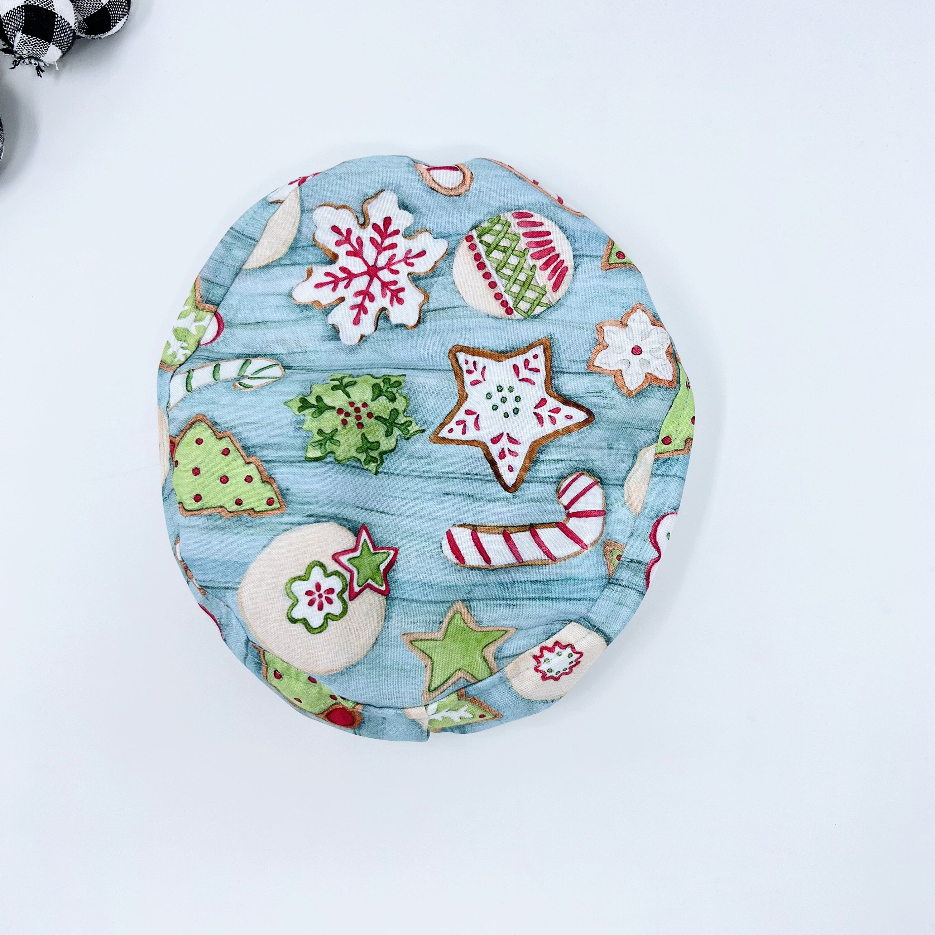 Gingerbread Christmas Euro Scrub Cap for Women with Satin Lined Option by Paradise Caps.