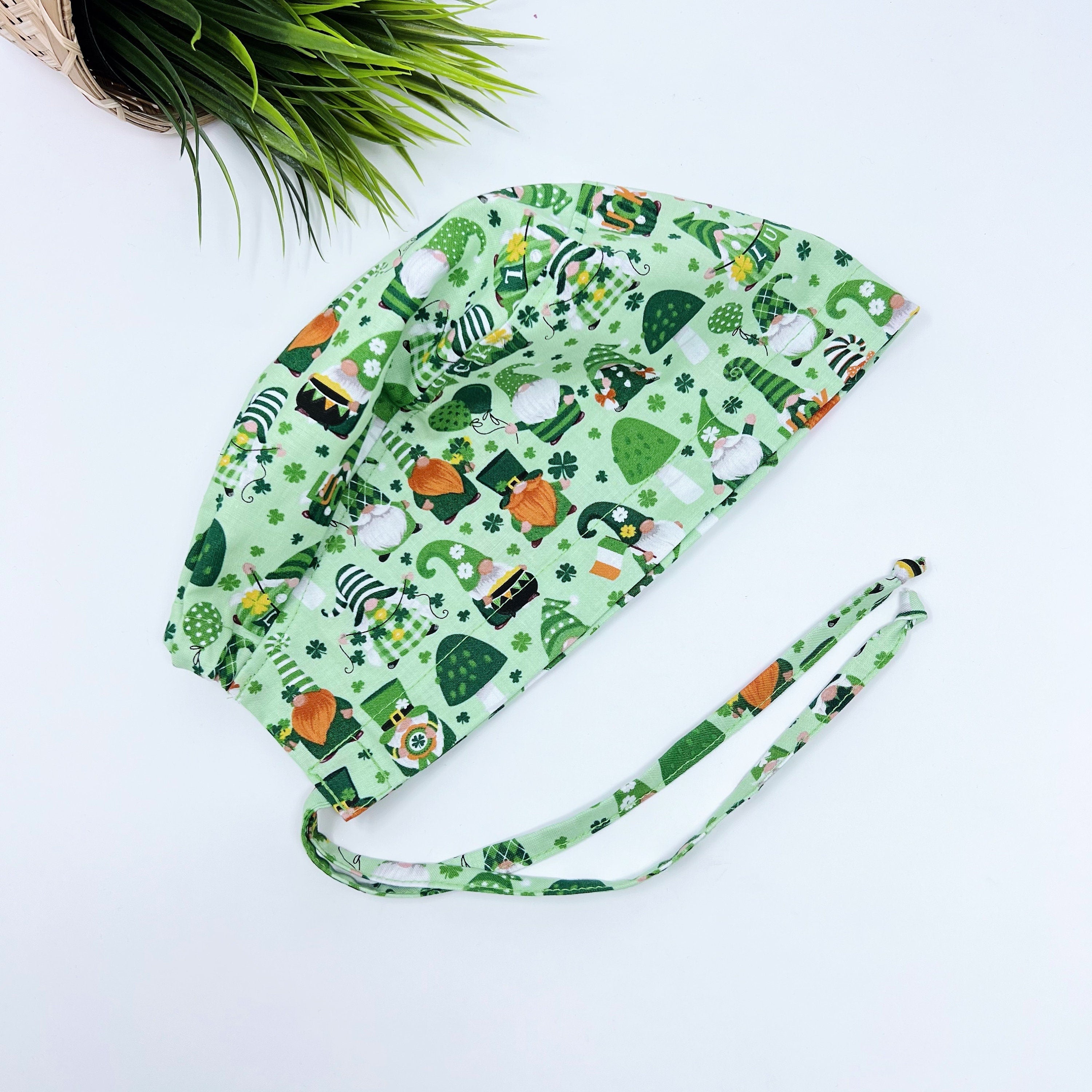 Luck gnomes Skull tie-back style surgical scrub cap for men by Paradise Caps.