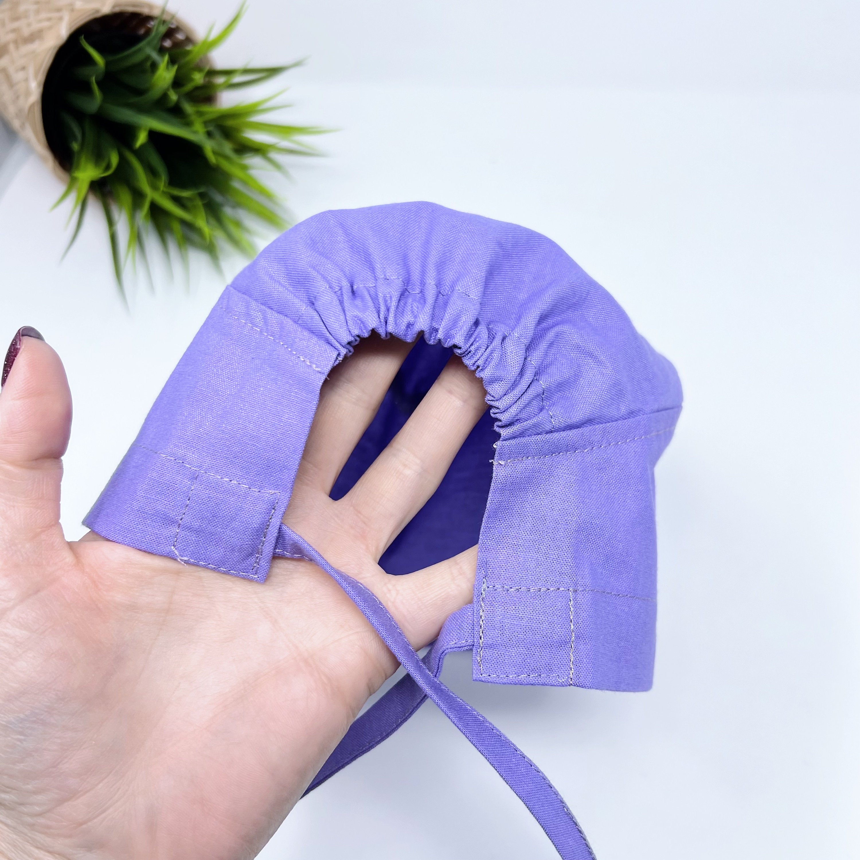 Light purple Skull tie-back style surgical scrub cap for men by Paradise Caps.