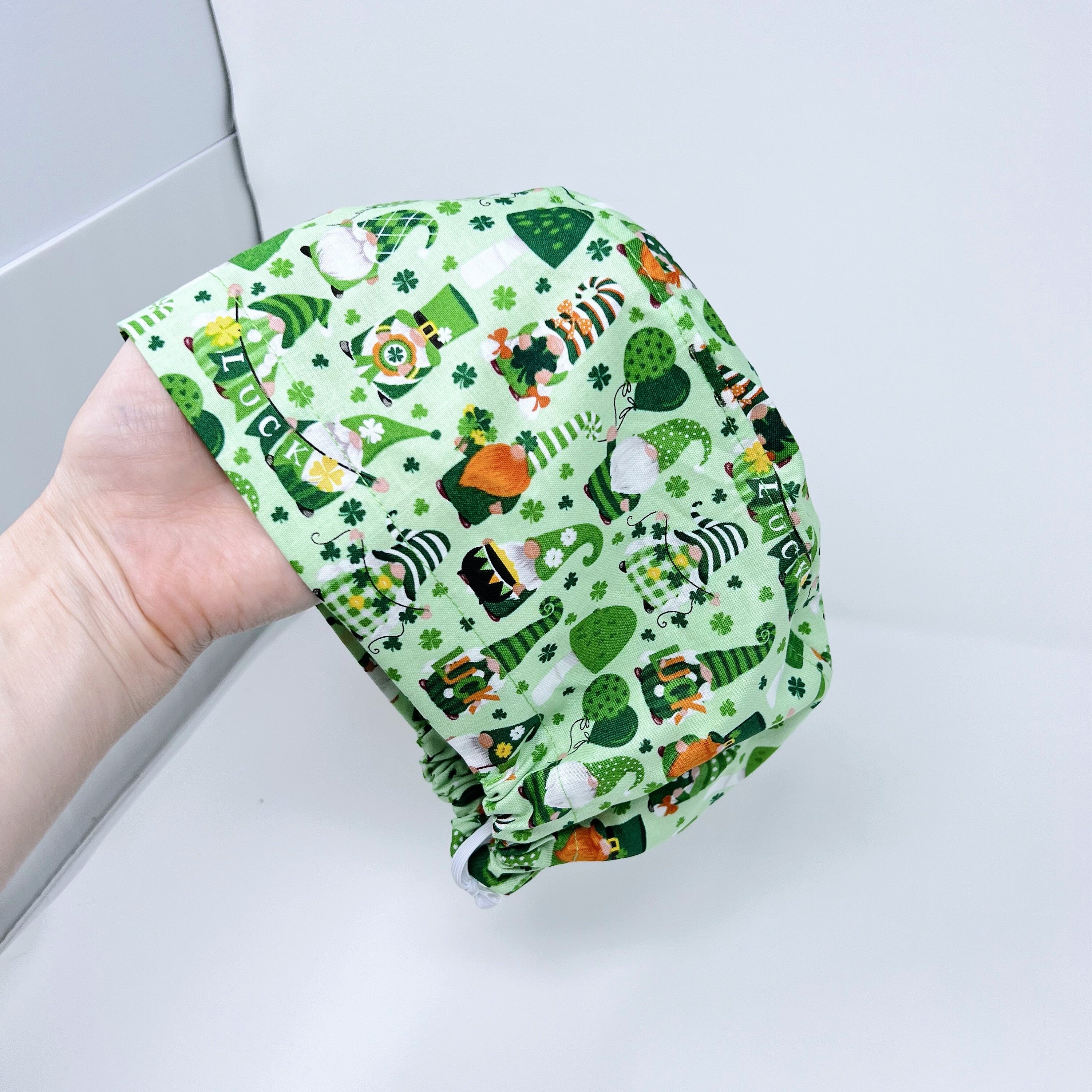 Luck Gnomes Euro Scrub Cap for Women with Satin Lined Option by Paradise Caps.