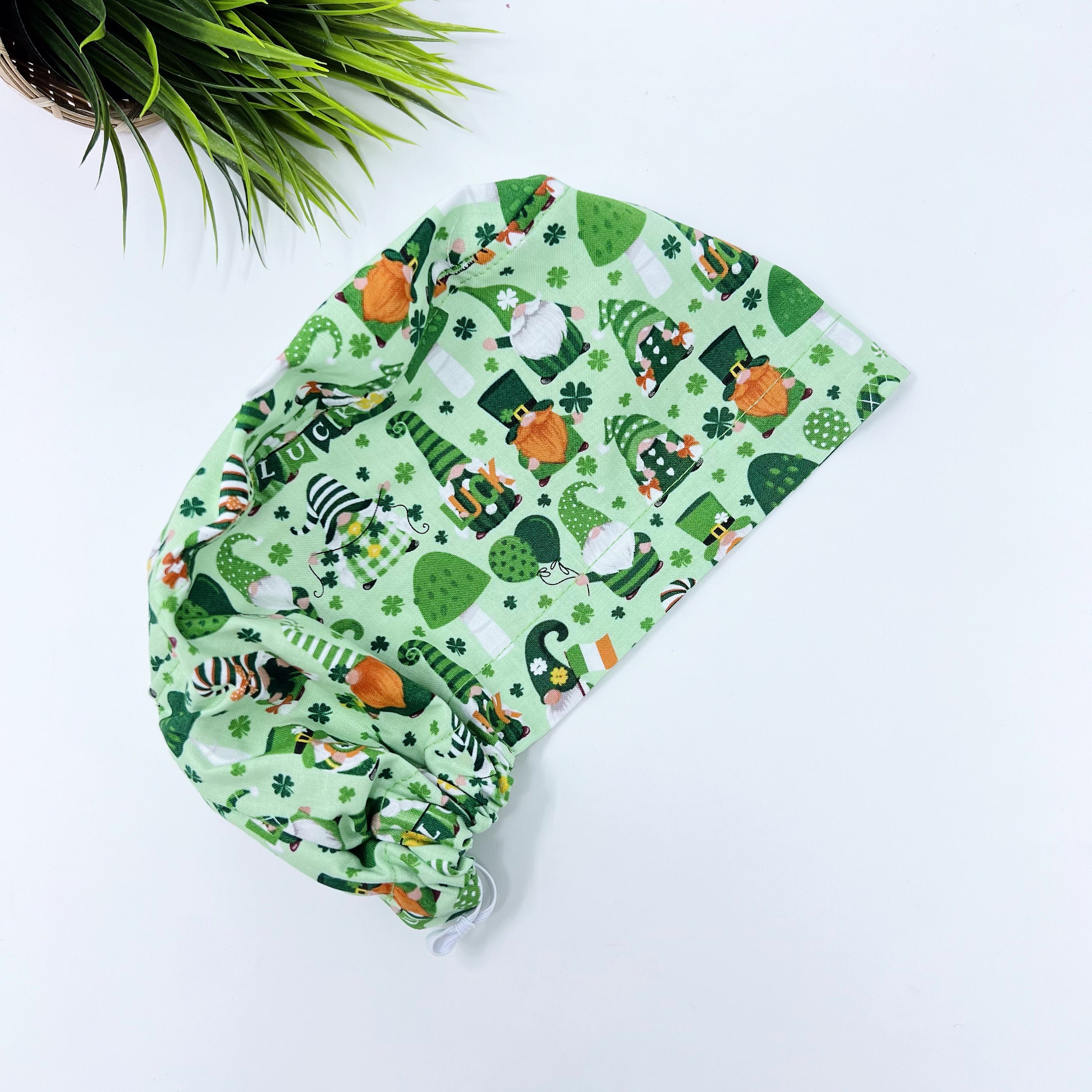 Luck Gnomes Euro Scrub Cap for Women with Satin Lined Option by Paradise Caps.