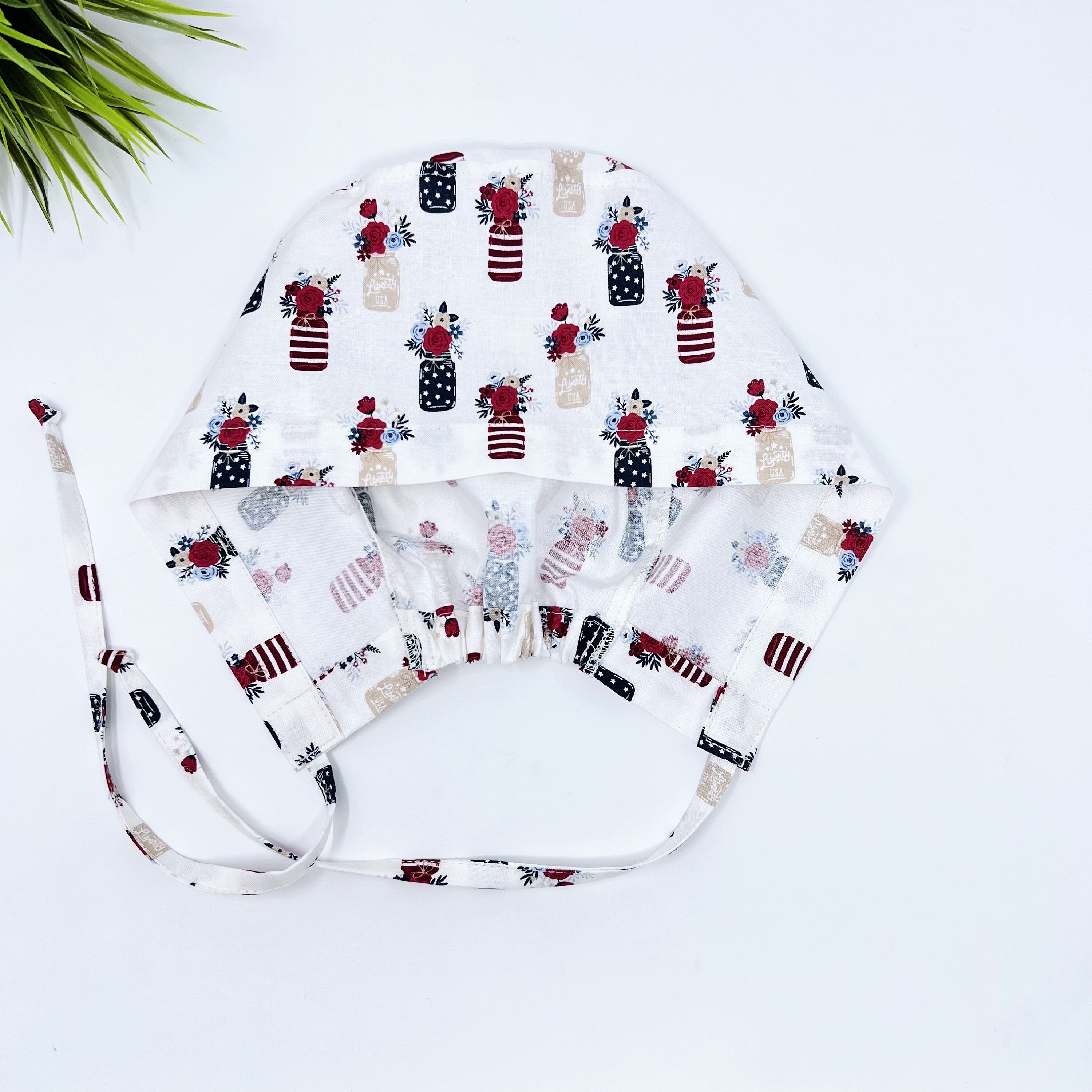 Vase Skull tie-back style surgical scrub cap for men by Paradise Caps.