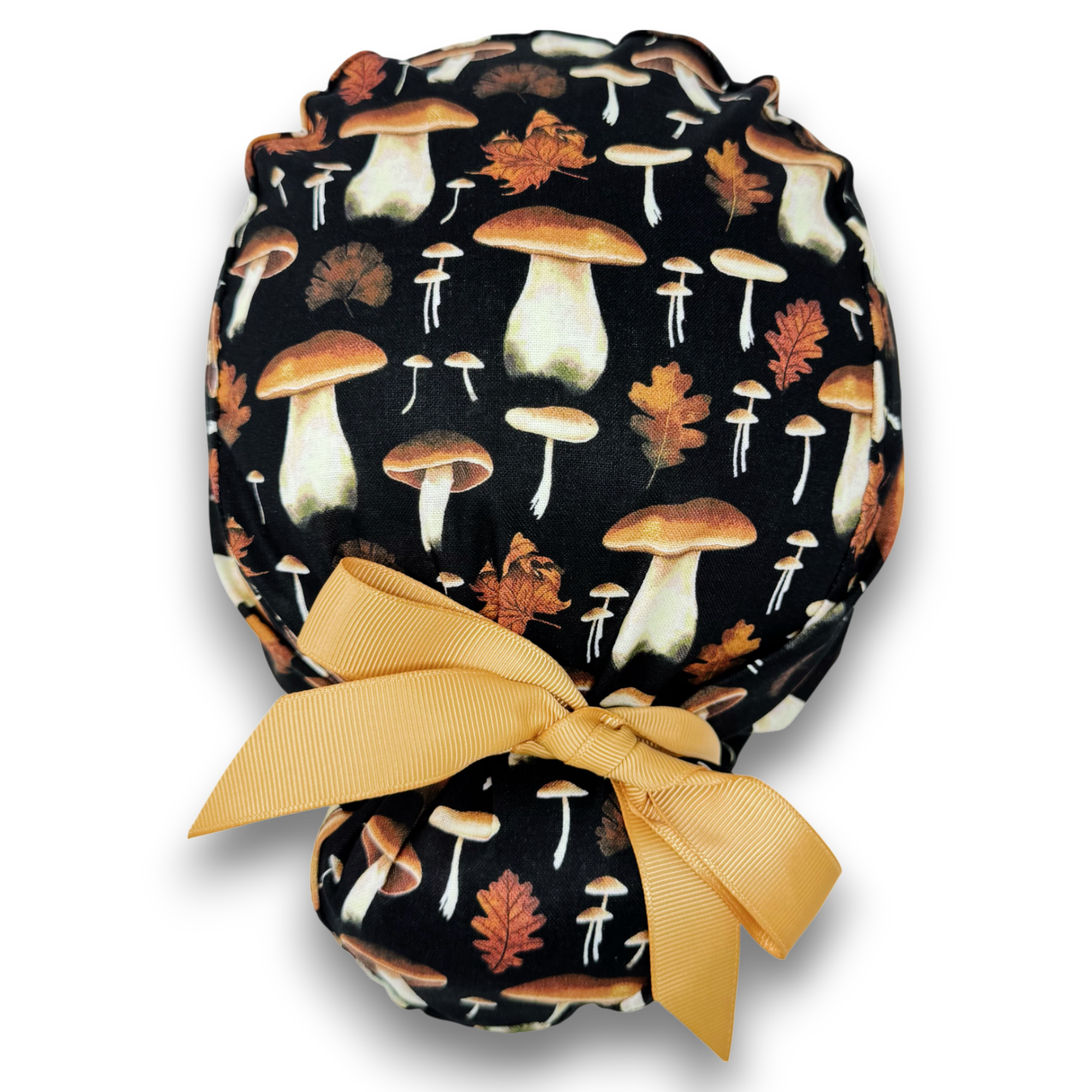 Mushroom Euro scrub cap with ties for Women by Paradise Caps. Euro PLUS style.