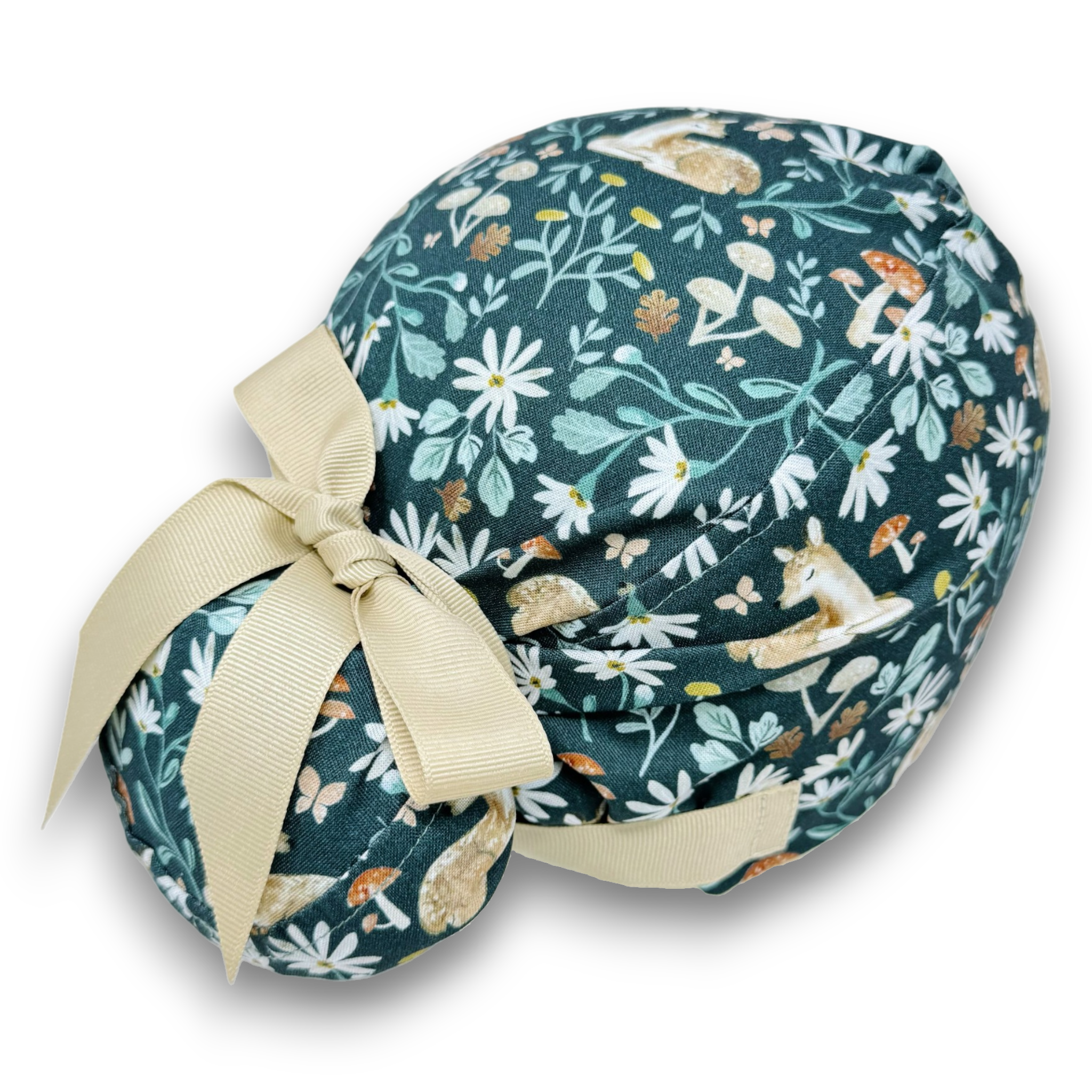 Euro scrub cap with ties for Women. Deer European Surgical hat with ...